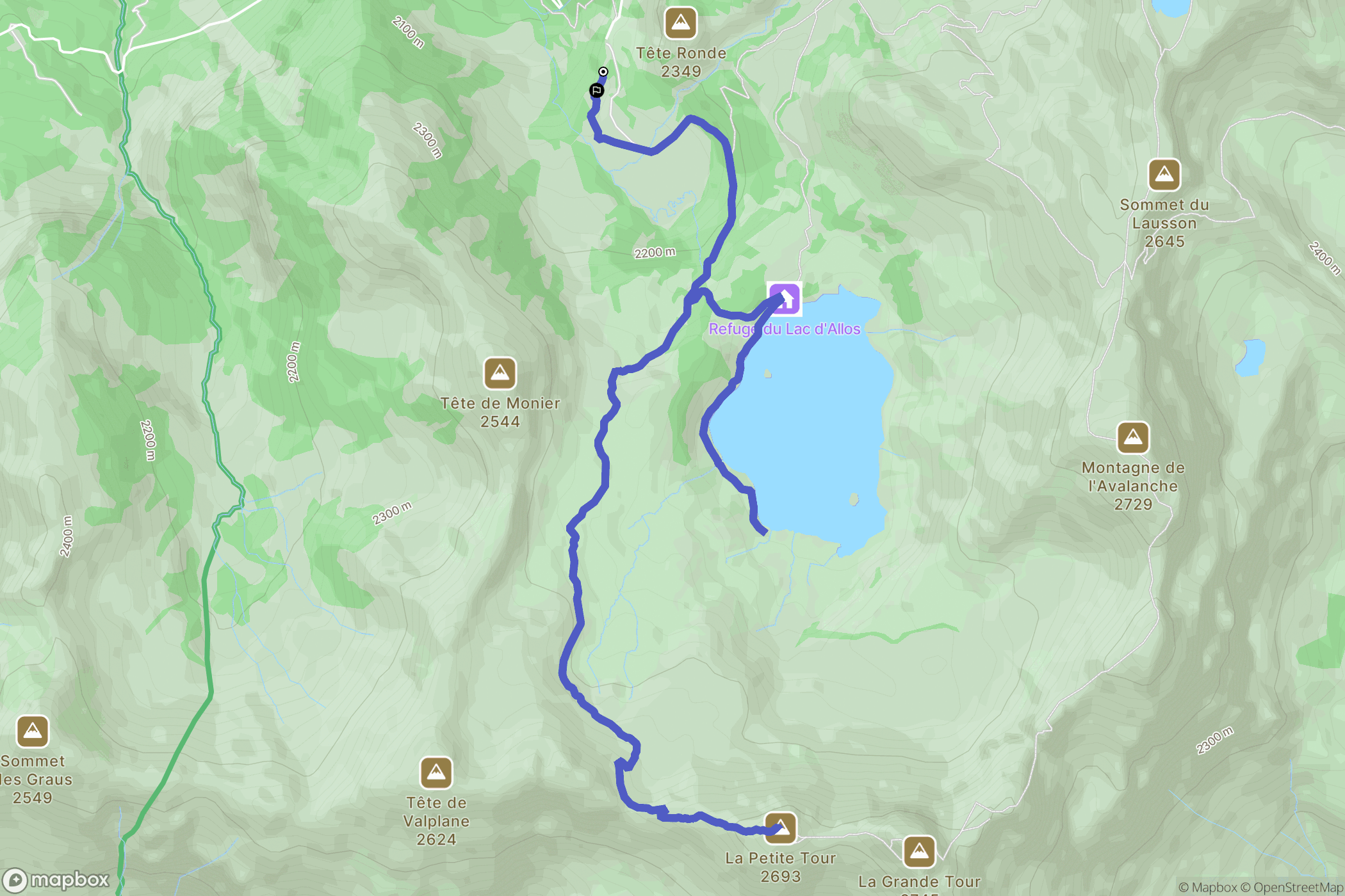 Maison Forestière du Laus, Allos : carte du parcours de randonnée - France