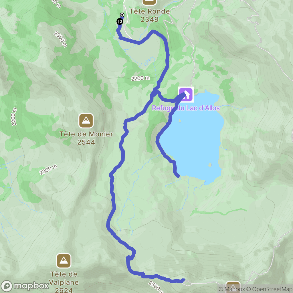 Maison Forestière du Laus, Allos : carte du parcours de randonnée - France