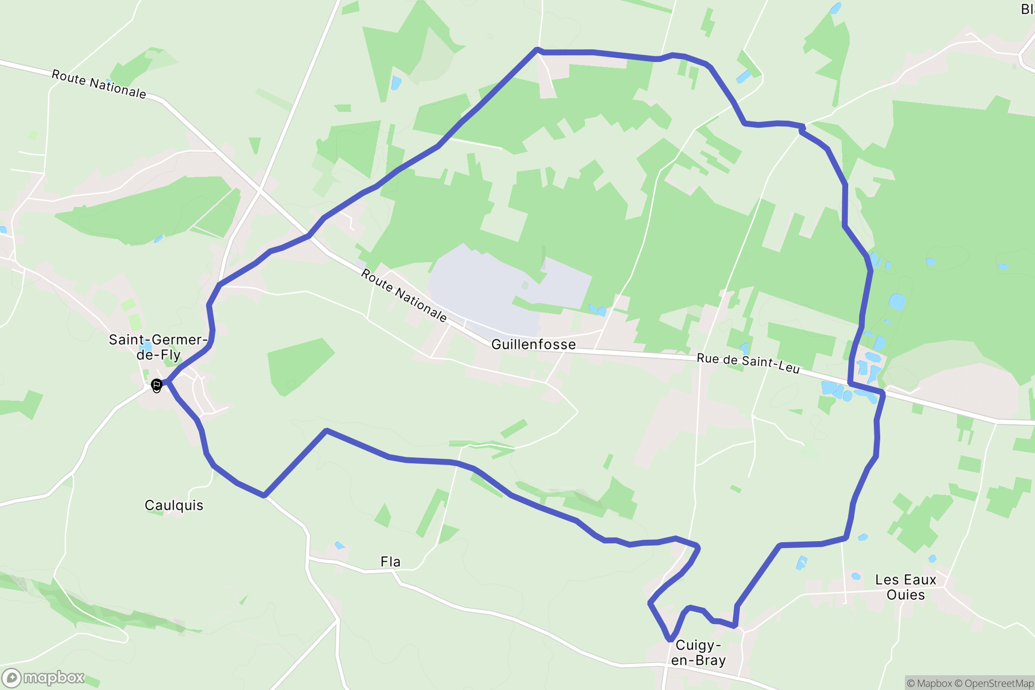 Saint-Germer-de-Fly : carte du parcours de randonnée - France
