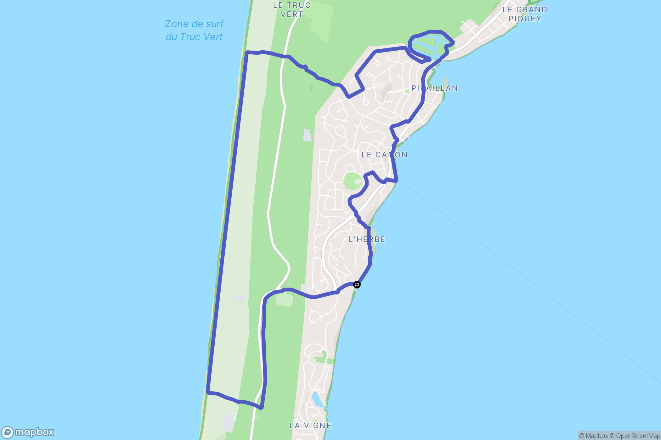 Lège-Cap-Ferret : carte du parcours de randonnée - France