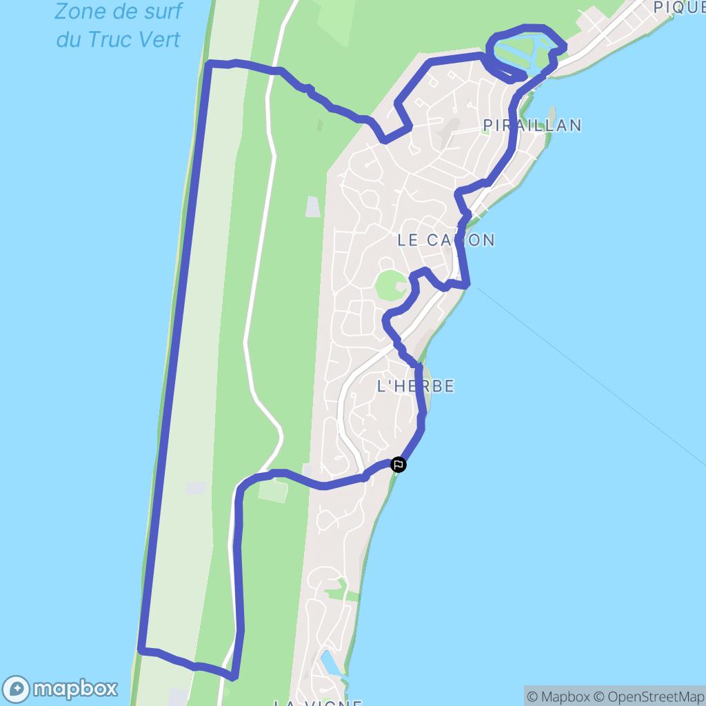 Lège-Cap-Ferret : carte du parcours de randonnée - France