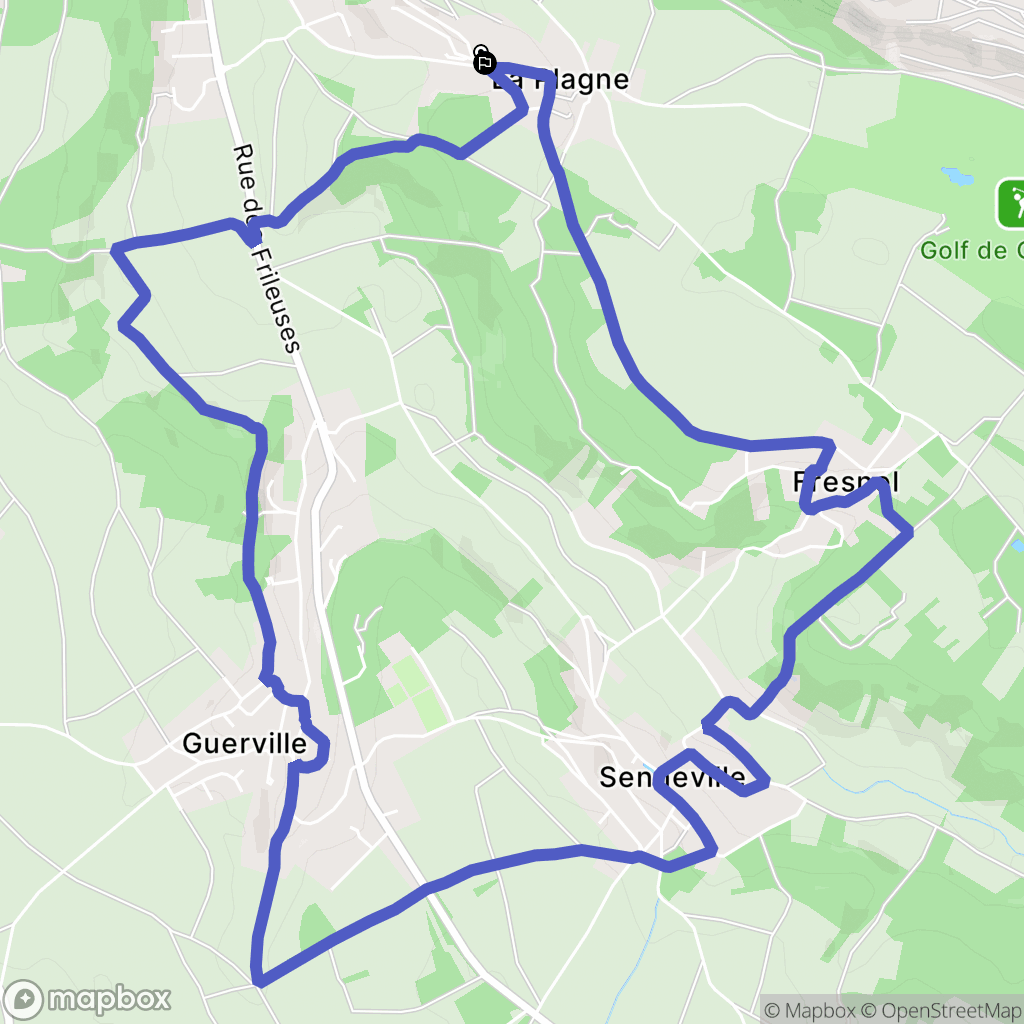 Guerville : carte du parcours de randonnée - France