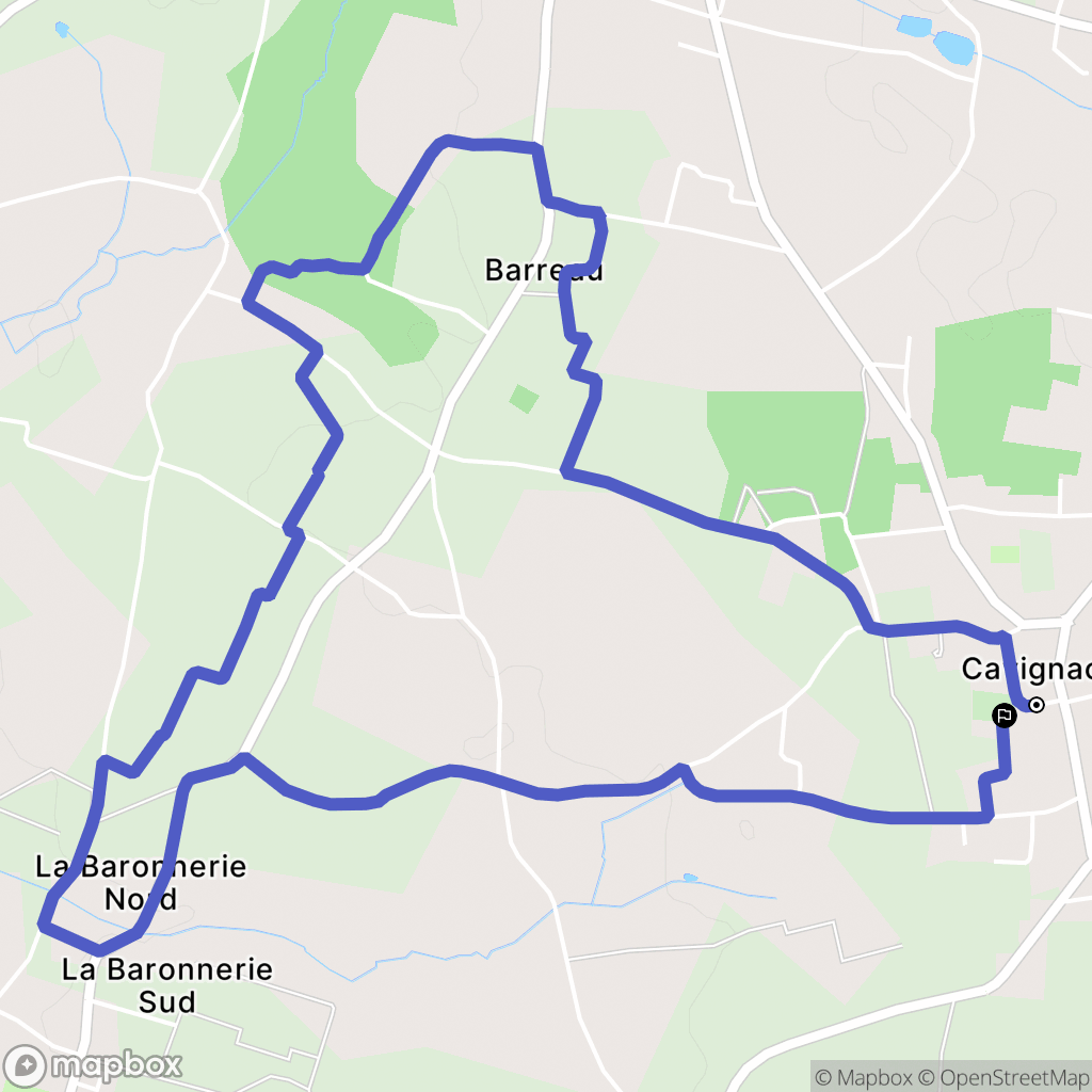 Cavignac : carte du parcours de randonnée - France