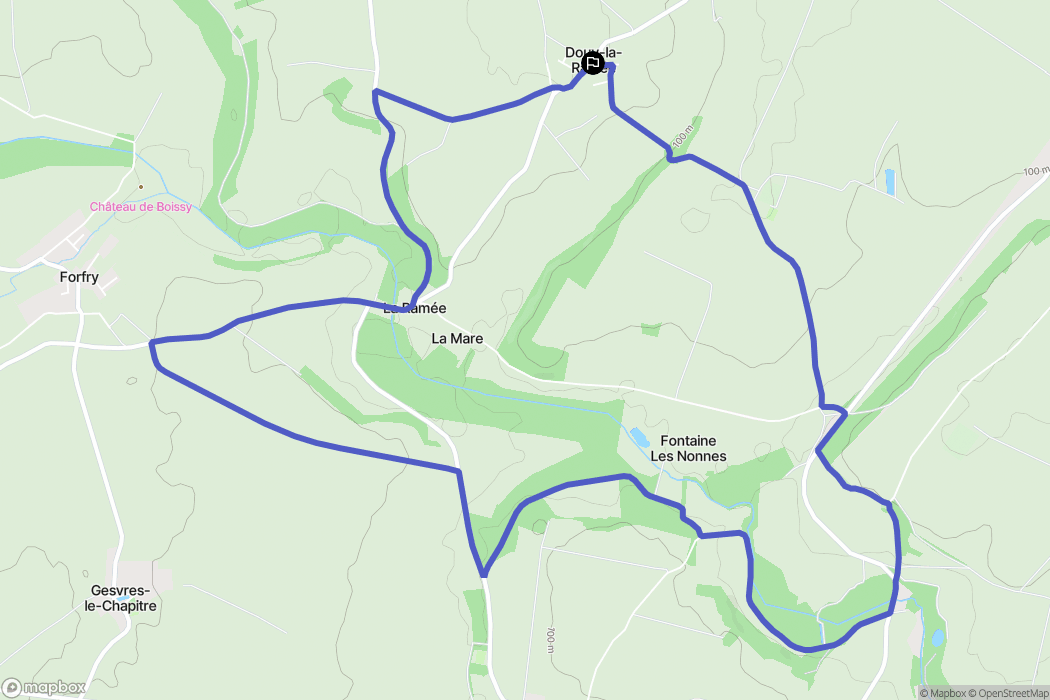 Douy-la-Ramée : carte du parcours de randonnée - France