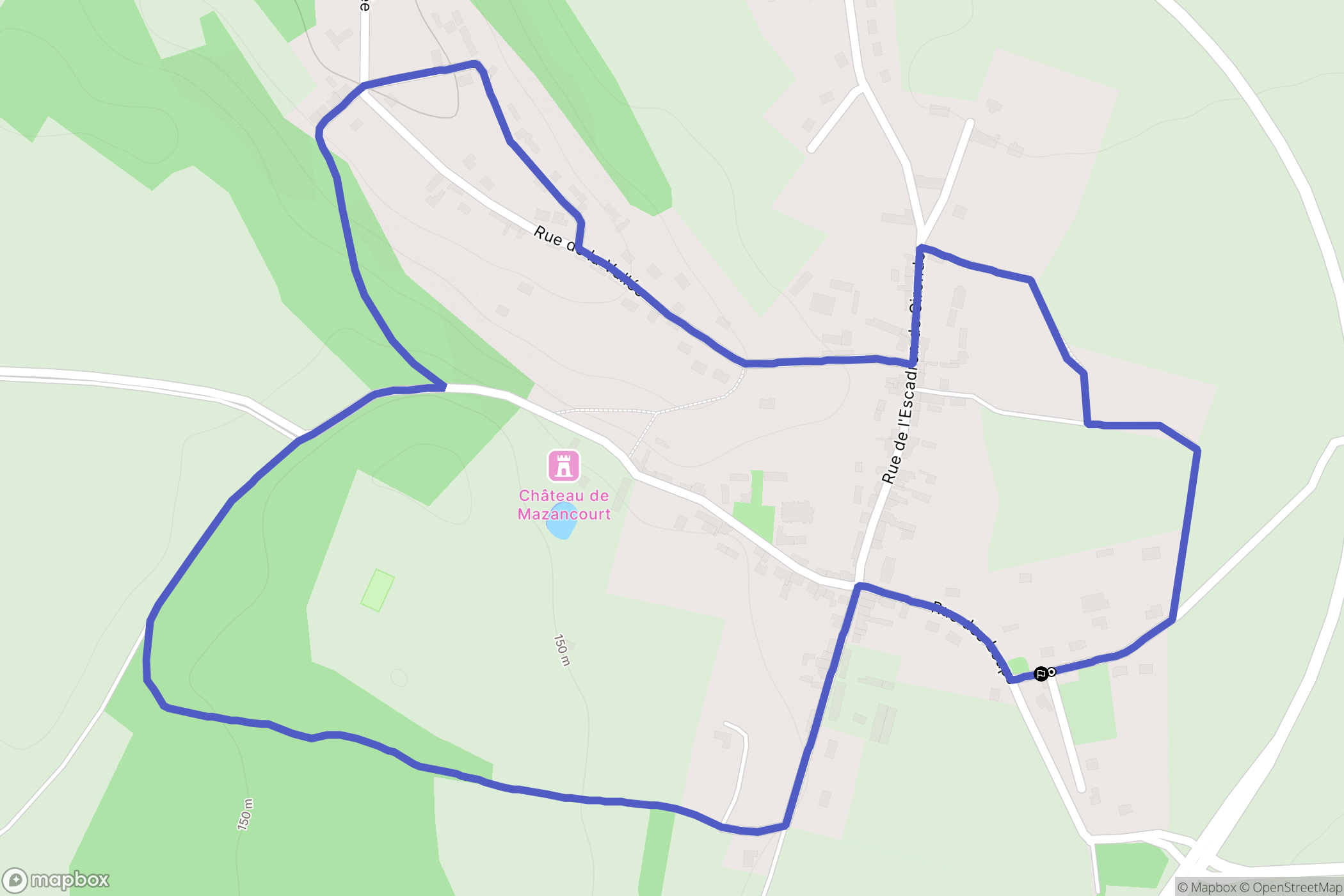 Vivières : carte du parcours de randonnée - France