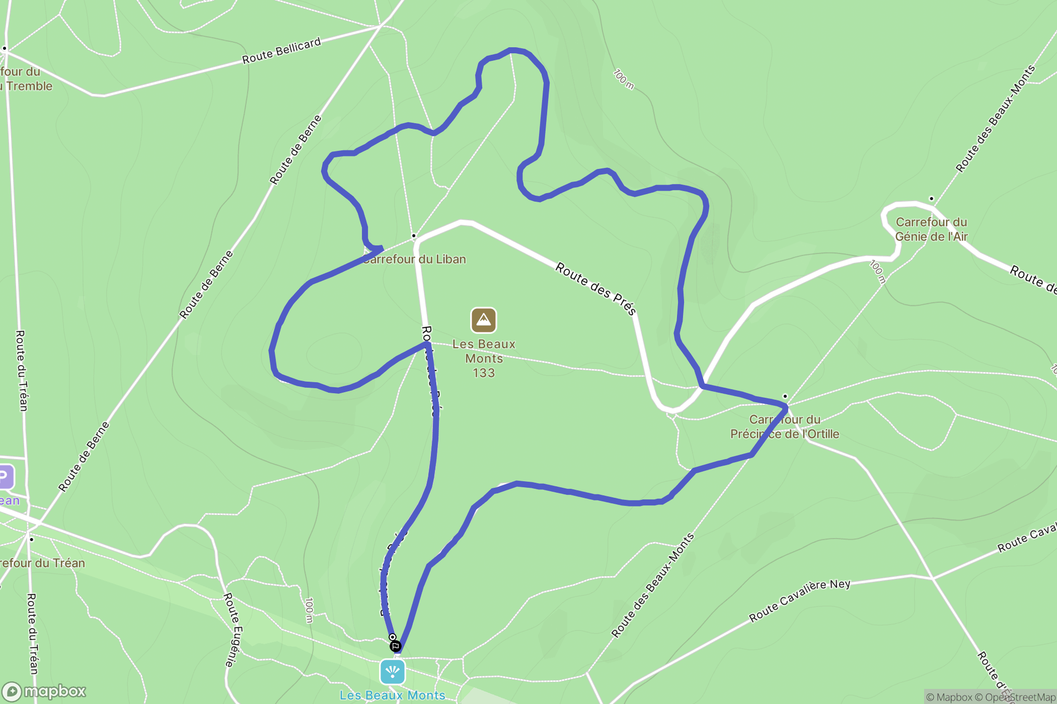 Compiègne : carte du parcours de randonnée - France