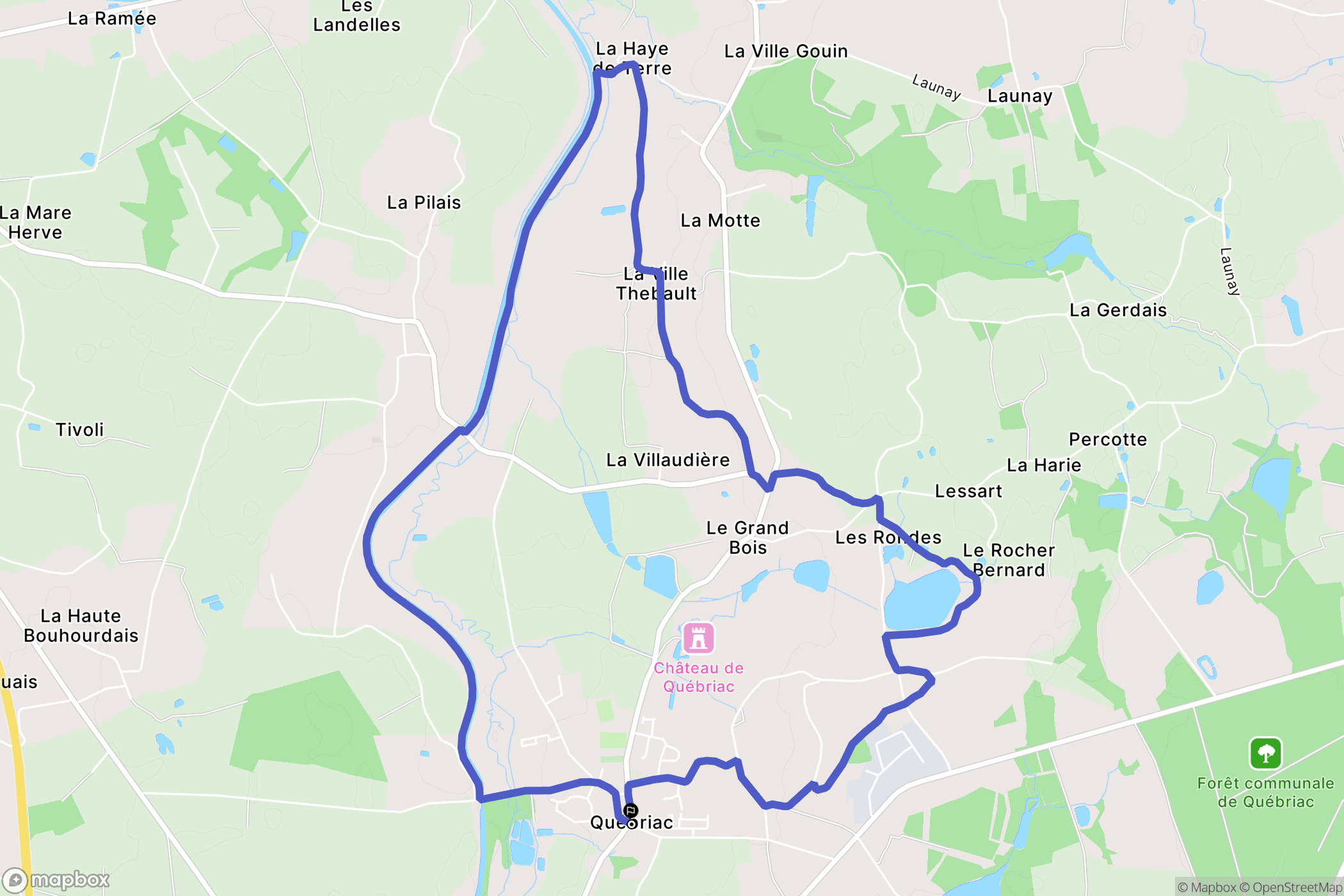 Québriac : carte du parcours de randonnée - France
