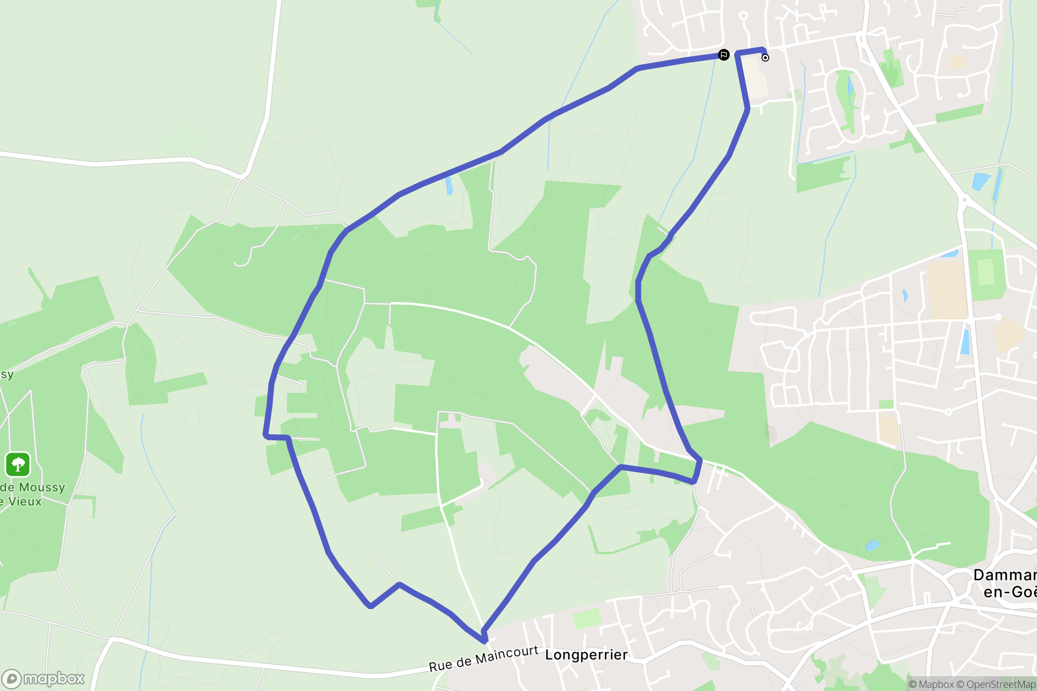 Othis : carte du parcours de randonnée - France
