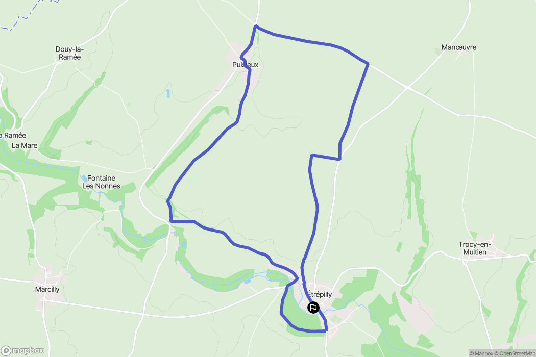 Étrépilly : carte du parcours de randonnée - France