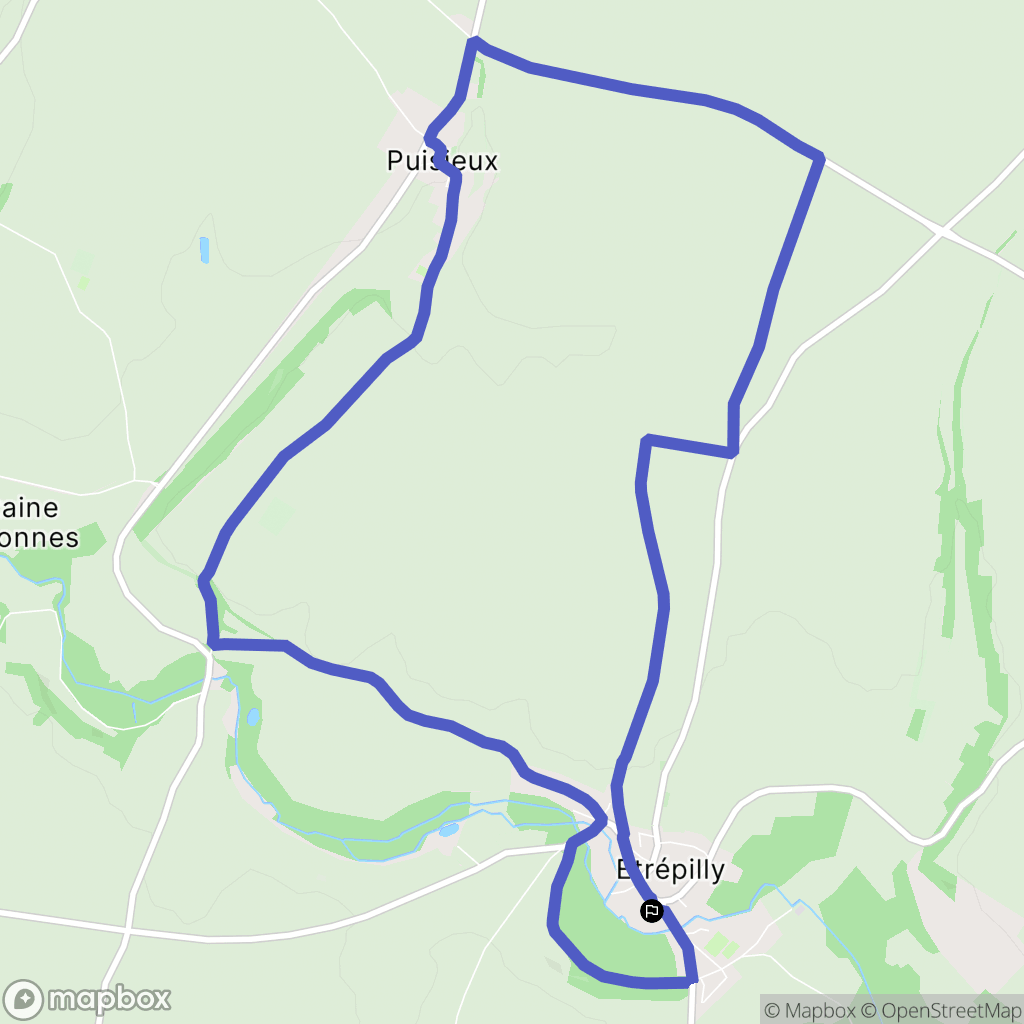 Étrépilly : carte du parcours de randonnée - France
