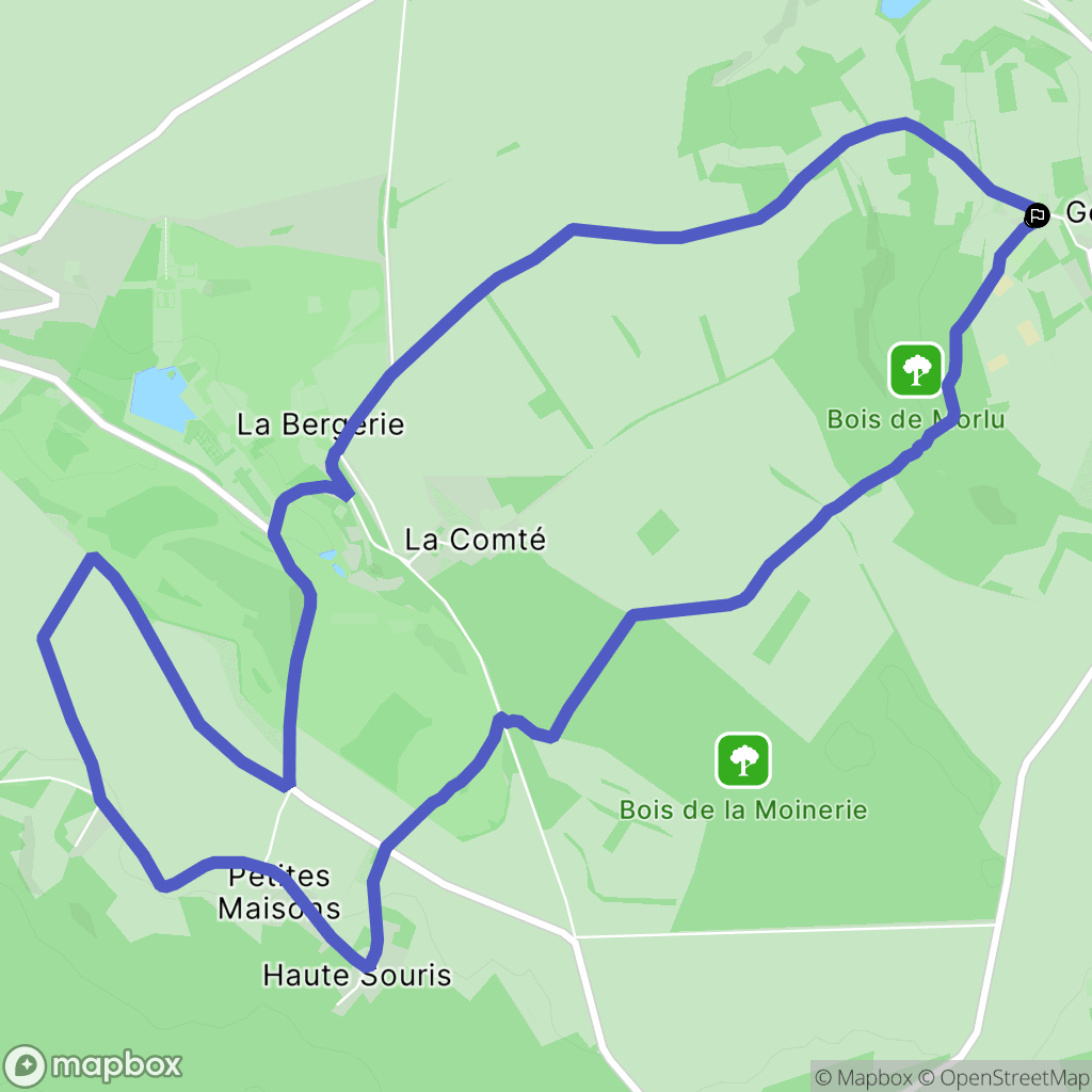 Genainville : carte du parcours de randonnée - France
