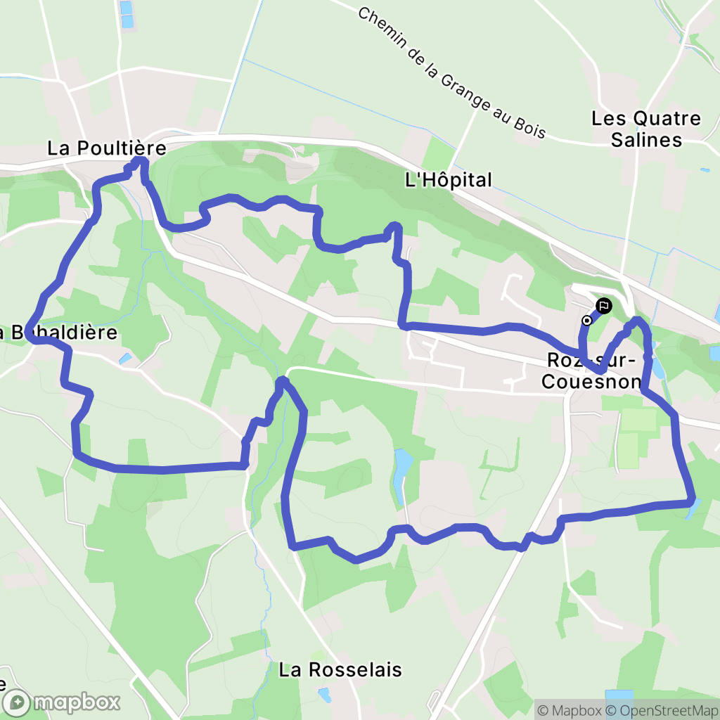 Roz-sur-Couesnon : carte du parcours de randonnée - France
