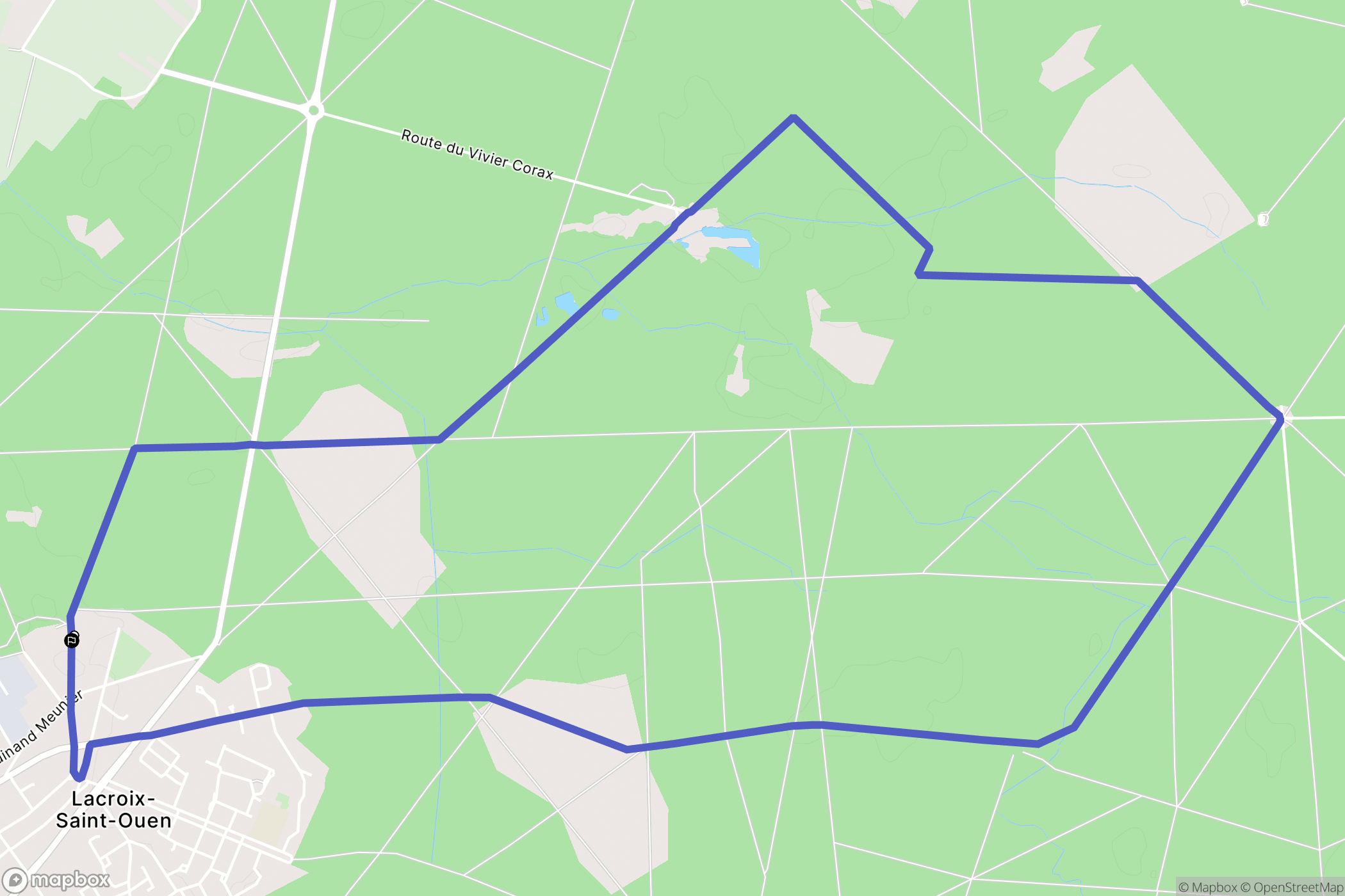 La Croix-Saint-Ouen : carte du parcours de randonnée - France