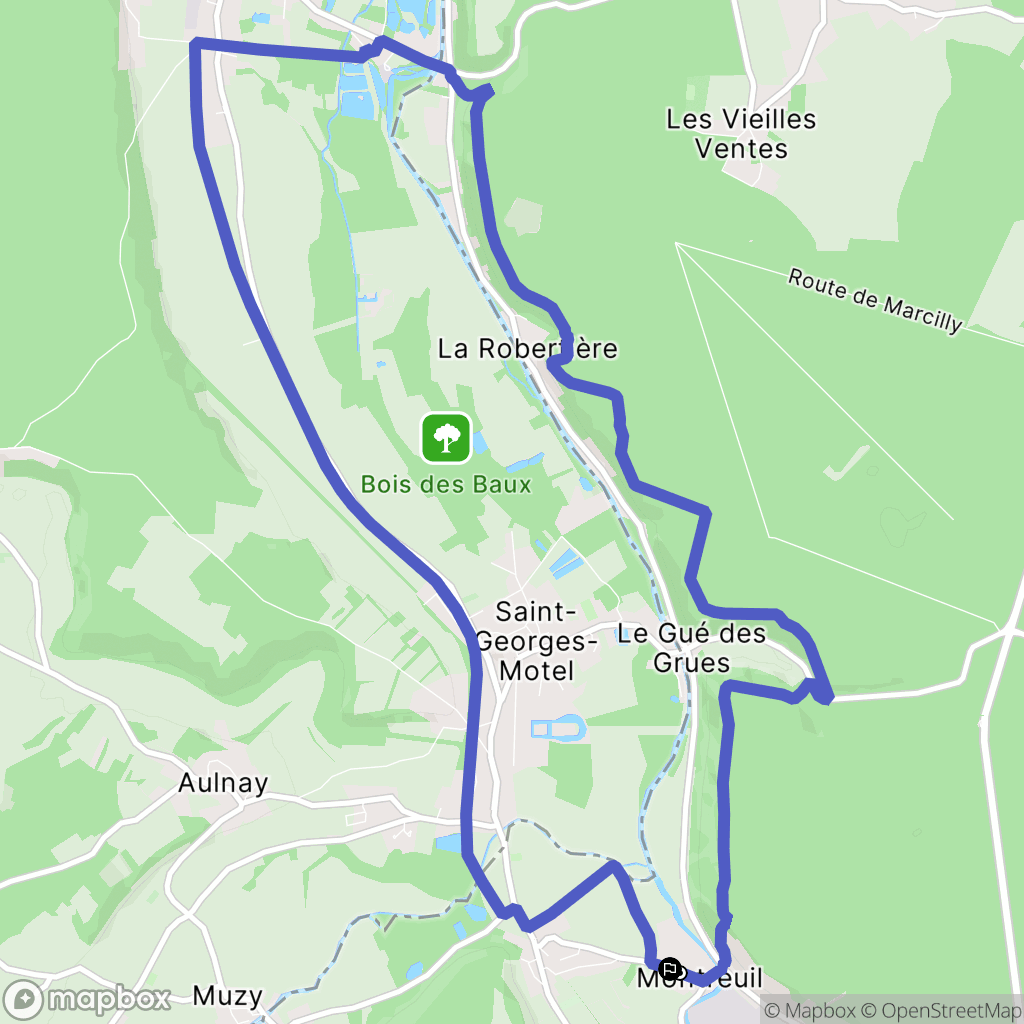 Montreuil : carte du parcours de randonnée - France