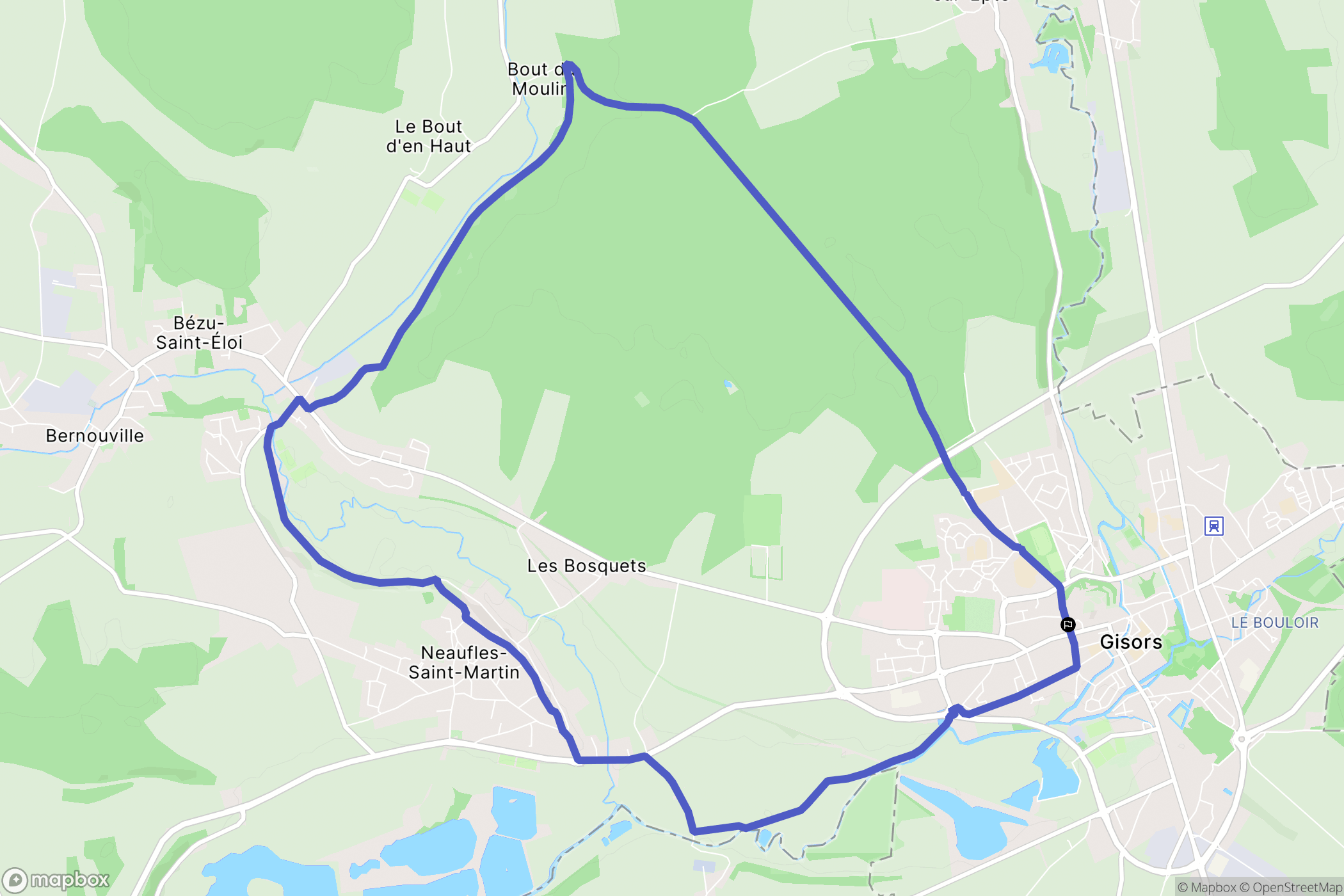 Gisors : carte du parcours de randonnée - France