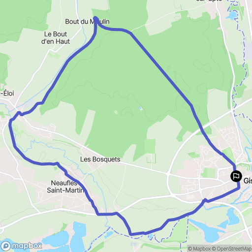 Gisors : carte du parcours de randonnée - France
