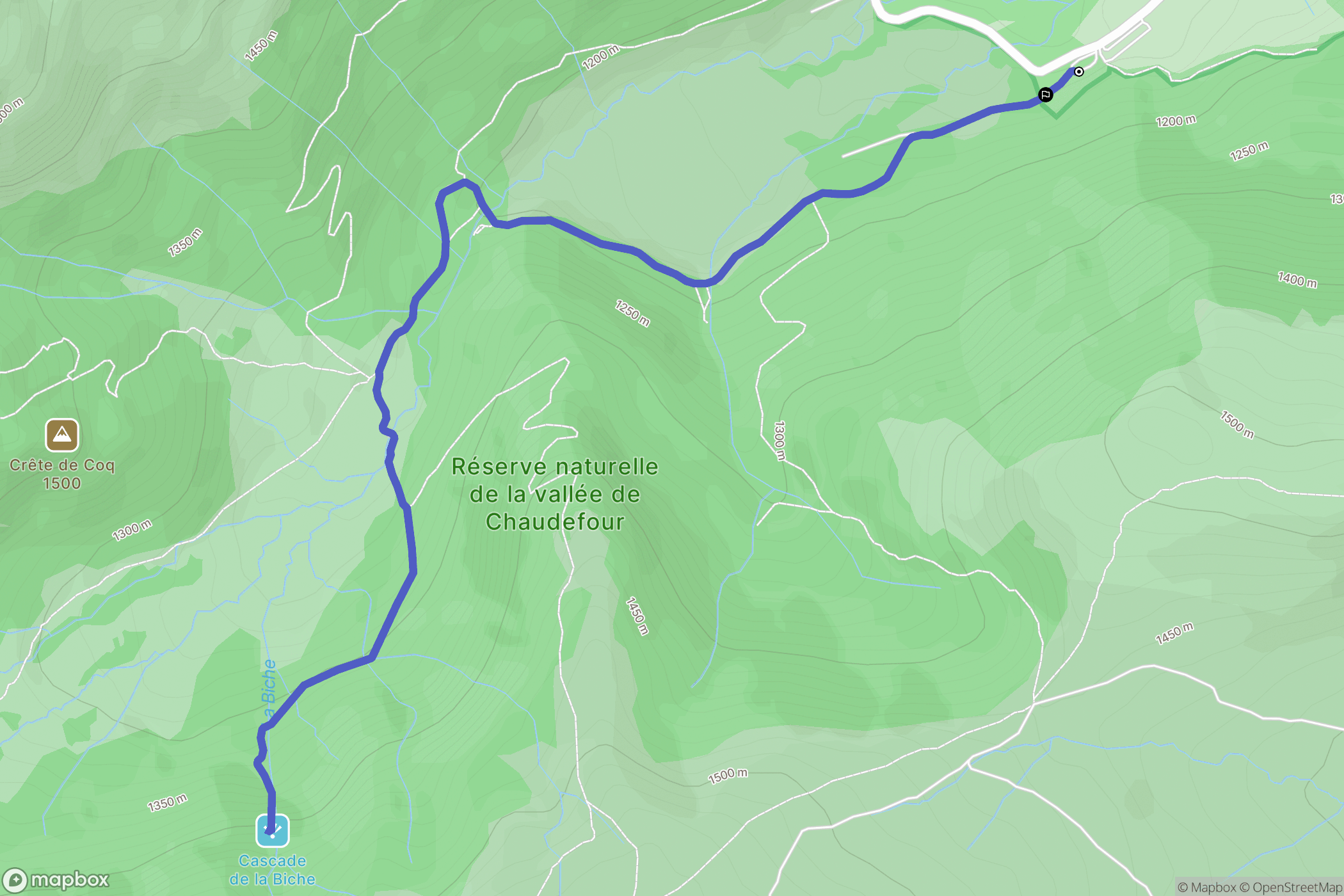 Chambon-sur-Lac : carte du parcours de randonnée - France