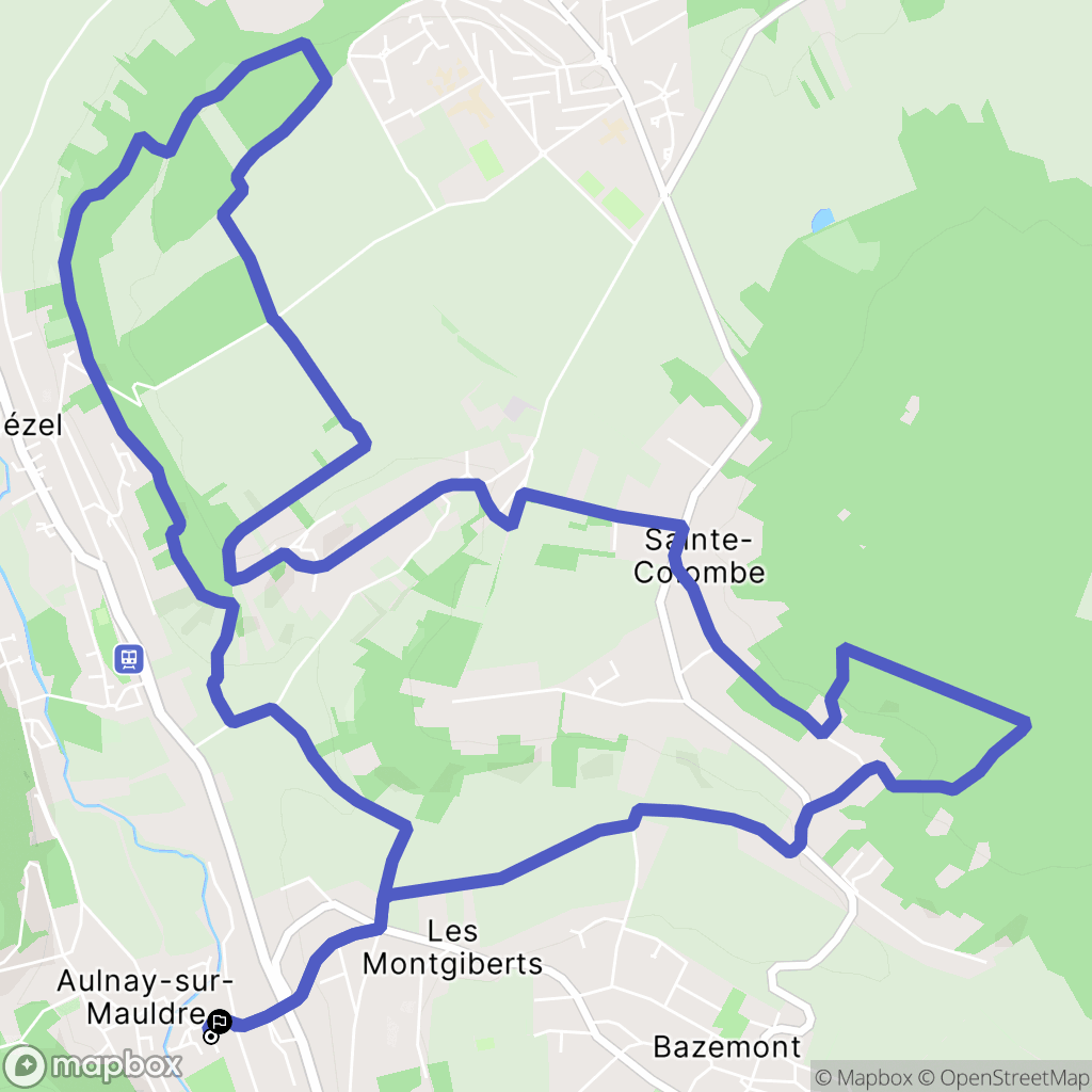 Aulnay-sur-Mauldre : carte du parcours de randonnée - France
