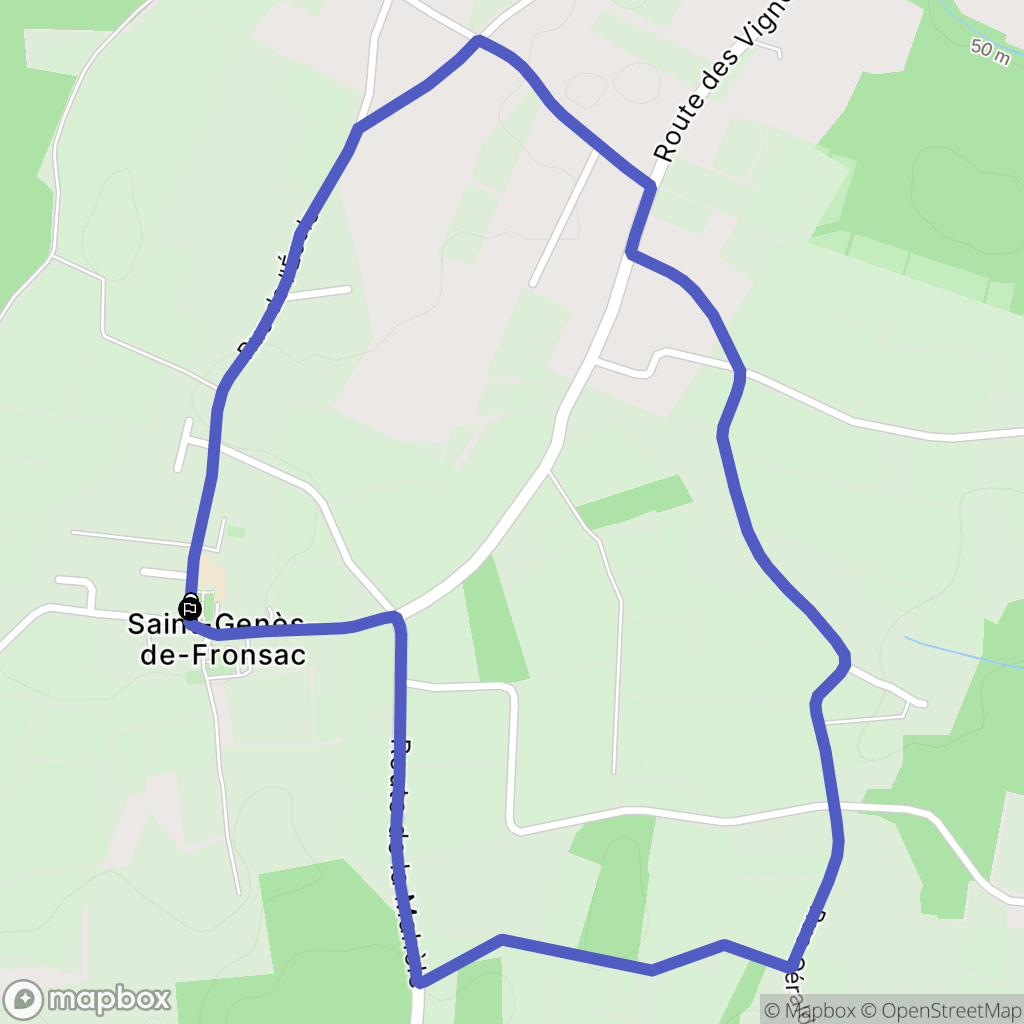 Saint-Gènes-de-Fronsac : carte du parcours de randonnée - France