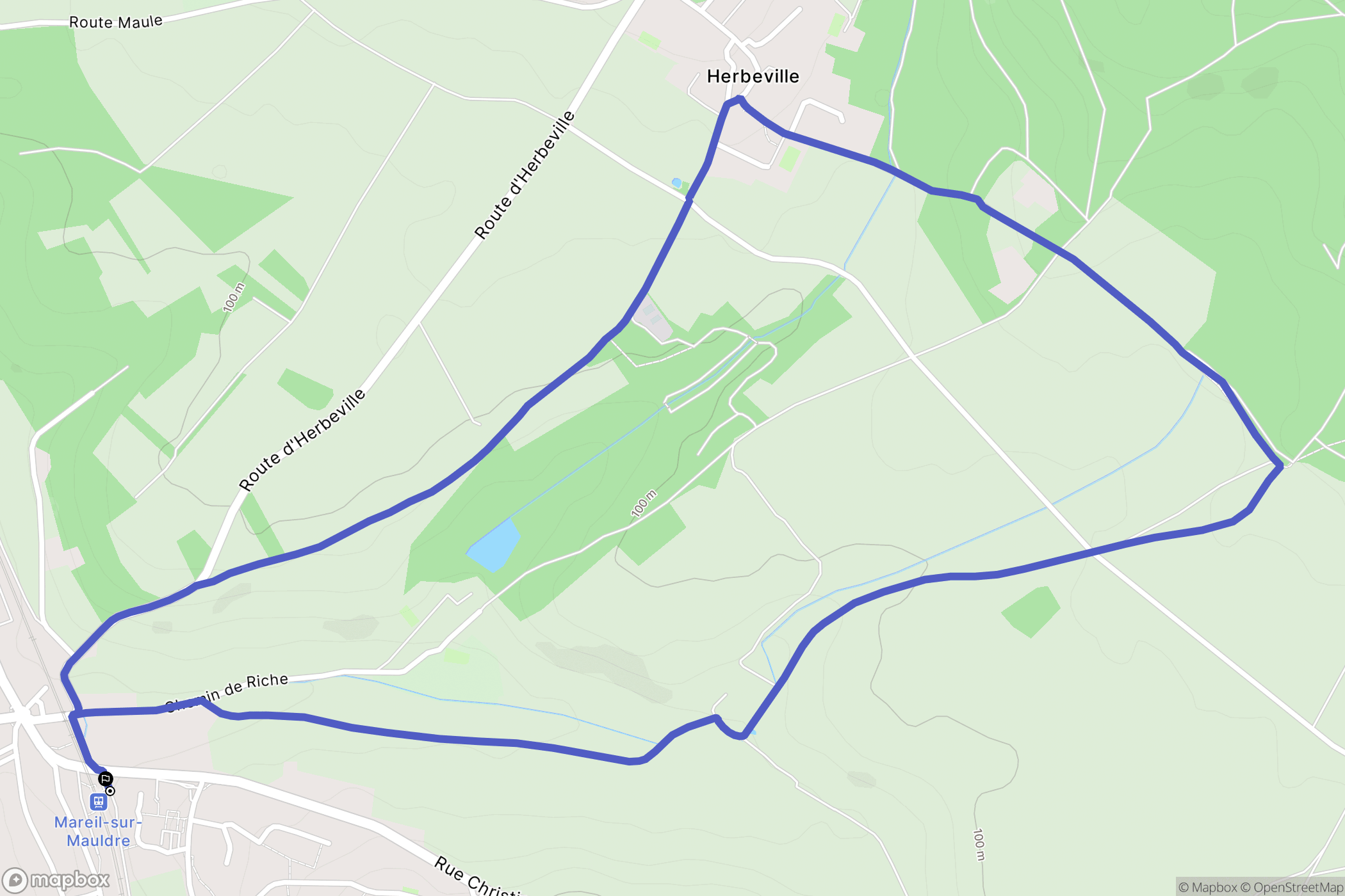 Mareil-sur-Mauldre : carte du parcours de randonnée - France