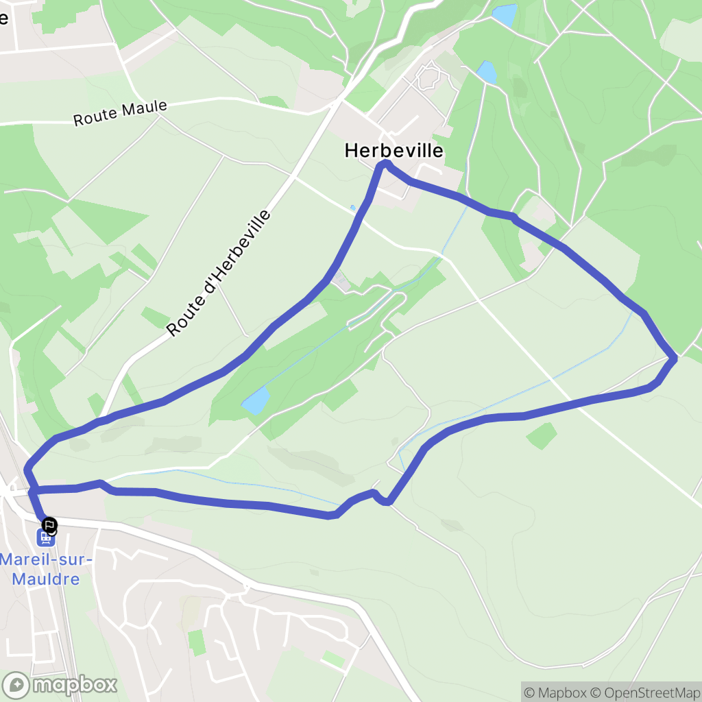 Mareil-sur-Mauldre : carte du parcours de randonnée - France