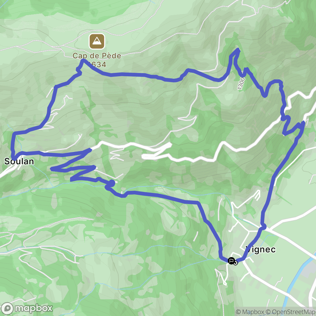 Vignec : carte du parcours de randonnée - France