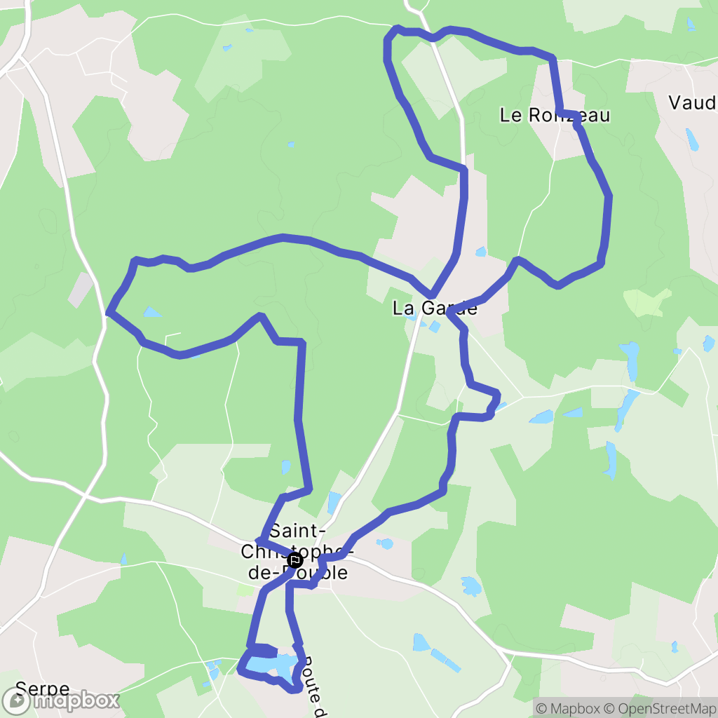 Saint-Christophe-de-Double : carte du parcours de randonnée - France