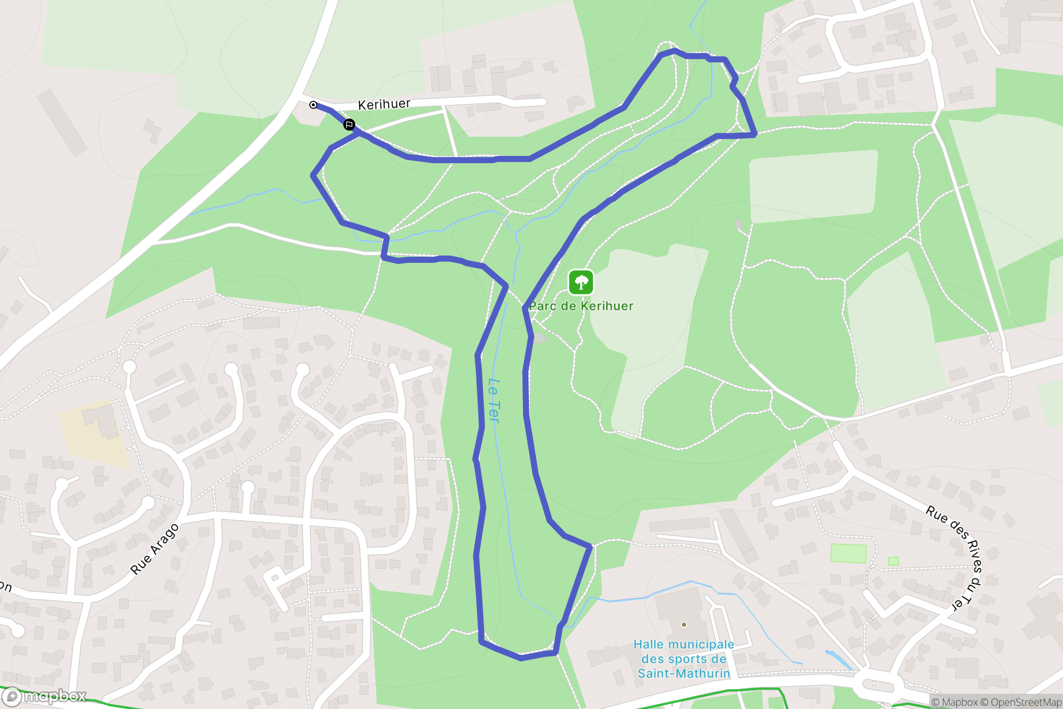 Ploemeur : carte du parcours de randonnée - France
