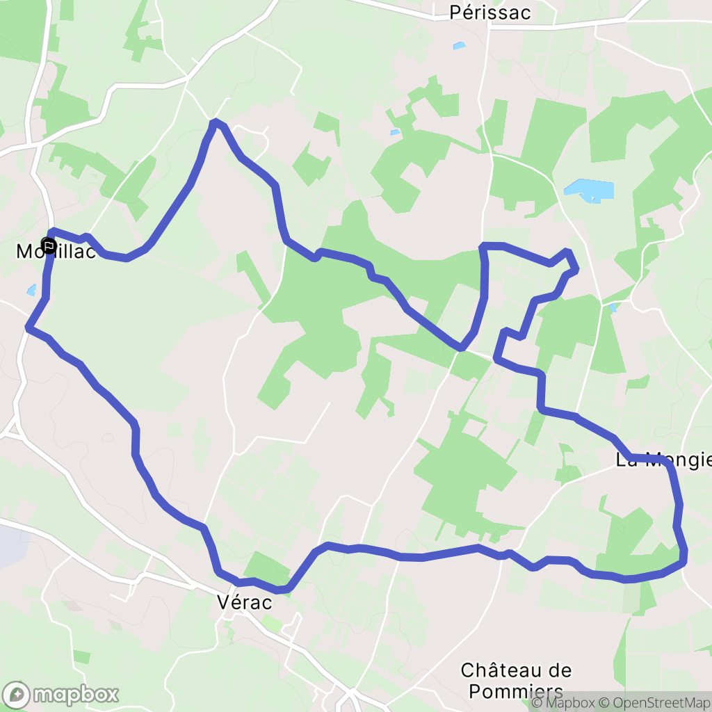 Mouillac : carte du parcours de randonnée - France