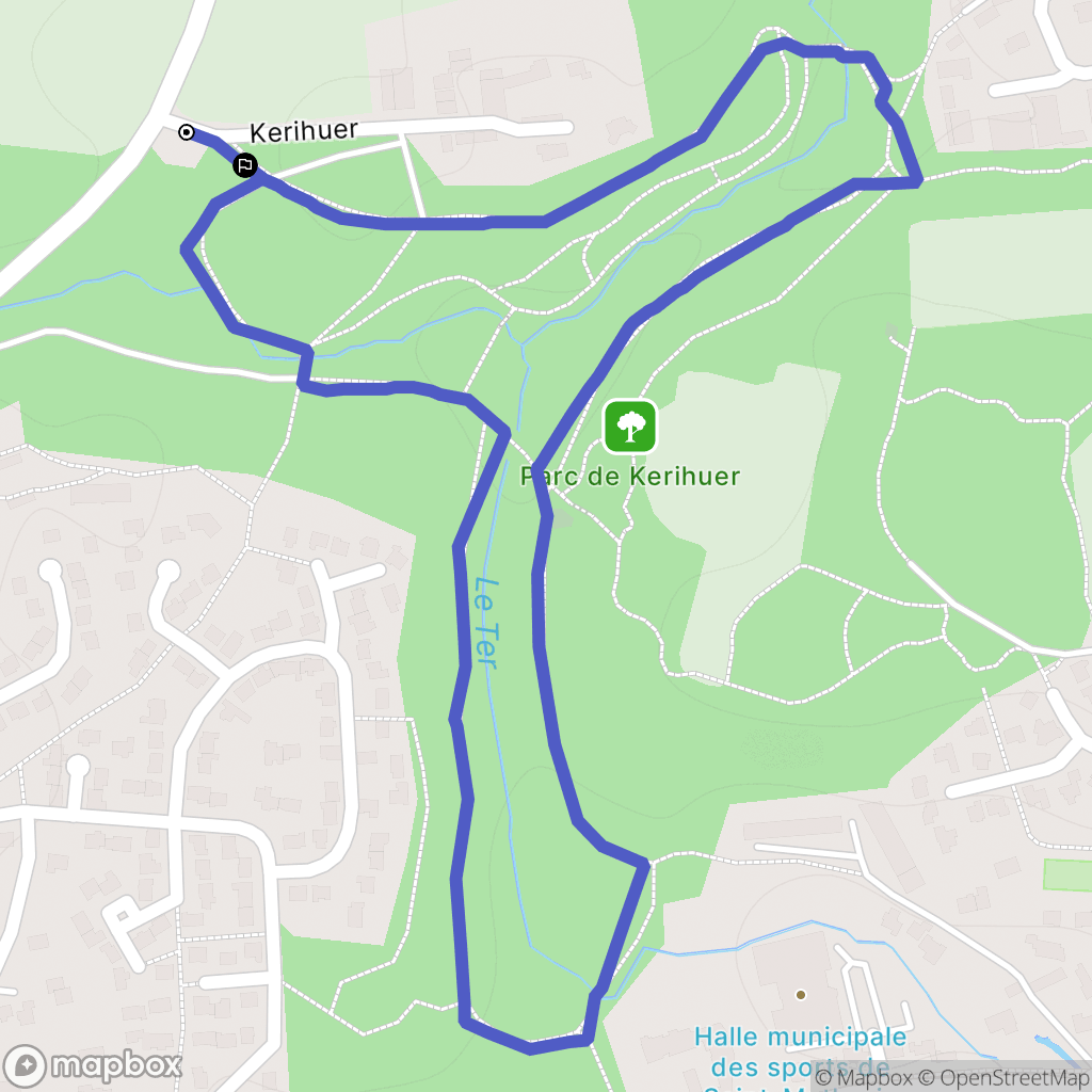 Ploemeur : carte du parcours de randonnée - France