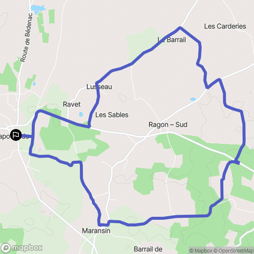Lapouyade : carte du parcours de randonnée - France