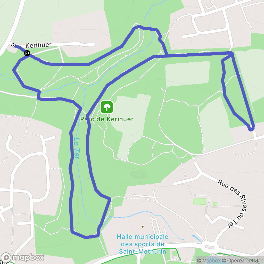 Ploemeur : carte du parcours de randonnée - France