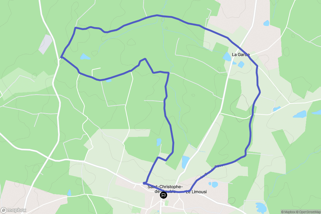 Saint-Christophe-de-Double : carte du parcours de randonnée - France
