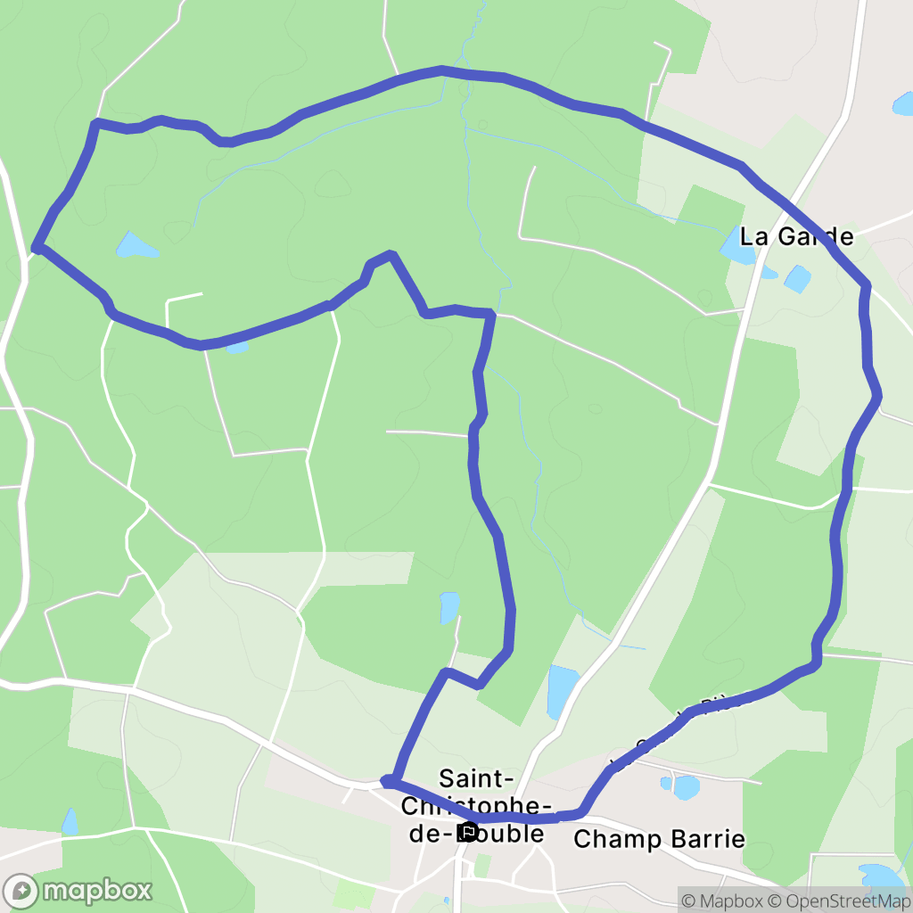 Saint-Christophe-de-Double : carte du parcours de randonnée - France