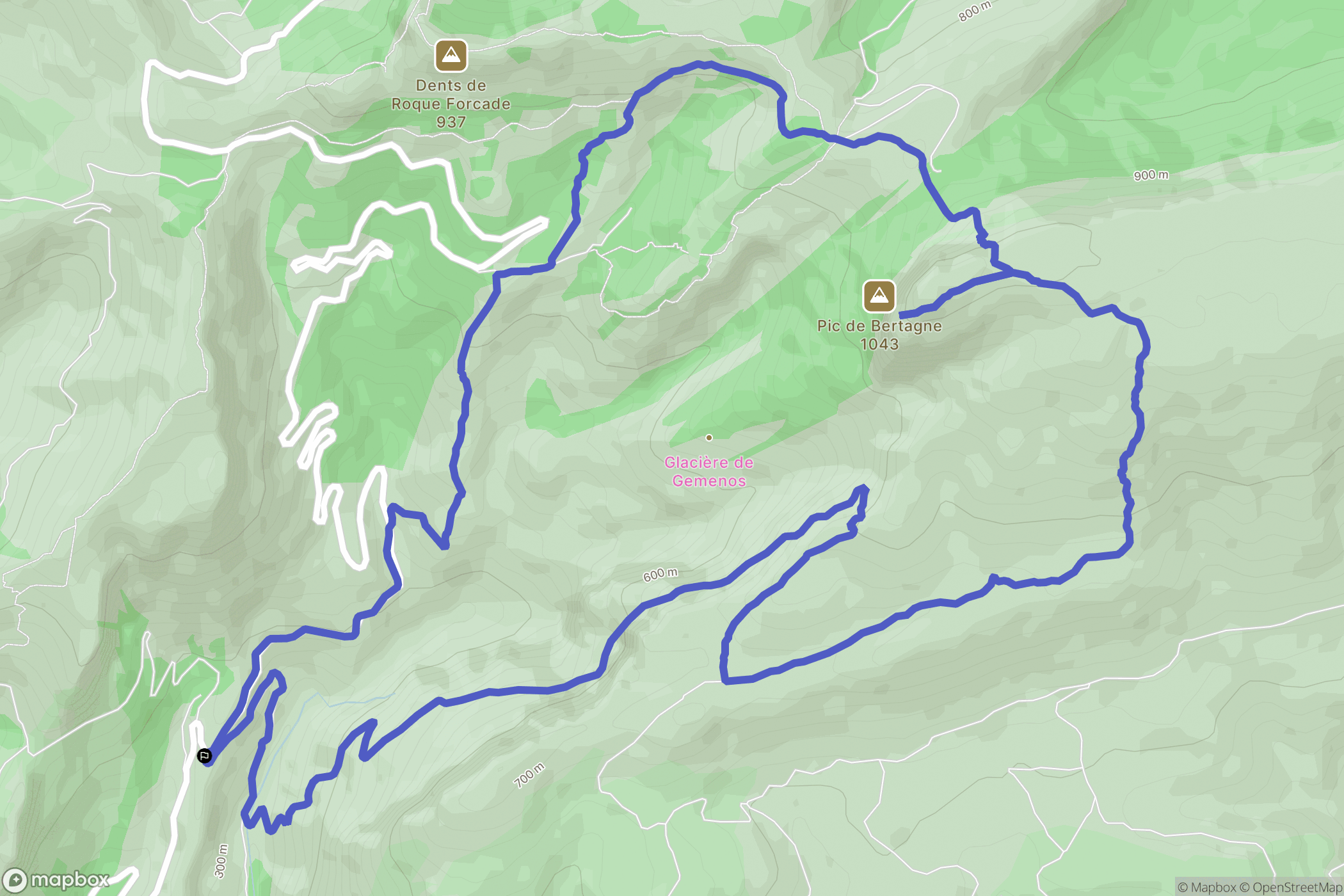 Géménos : carte du parcours de randonnée - France