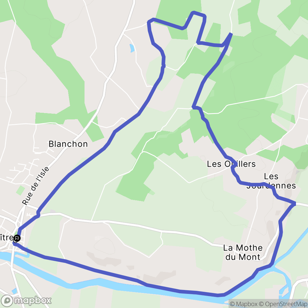 Guitres : carte du parcours de randonnée - France