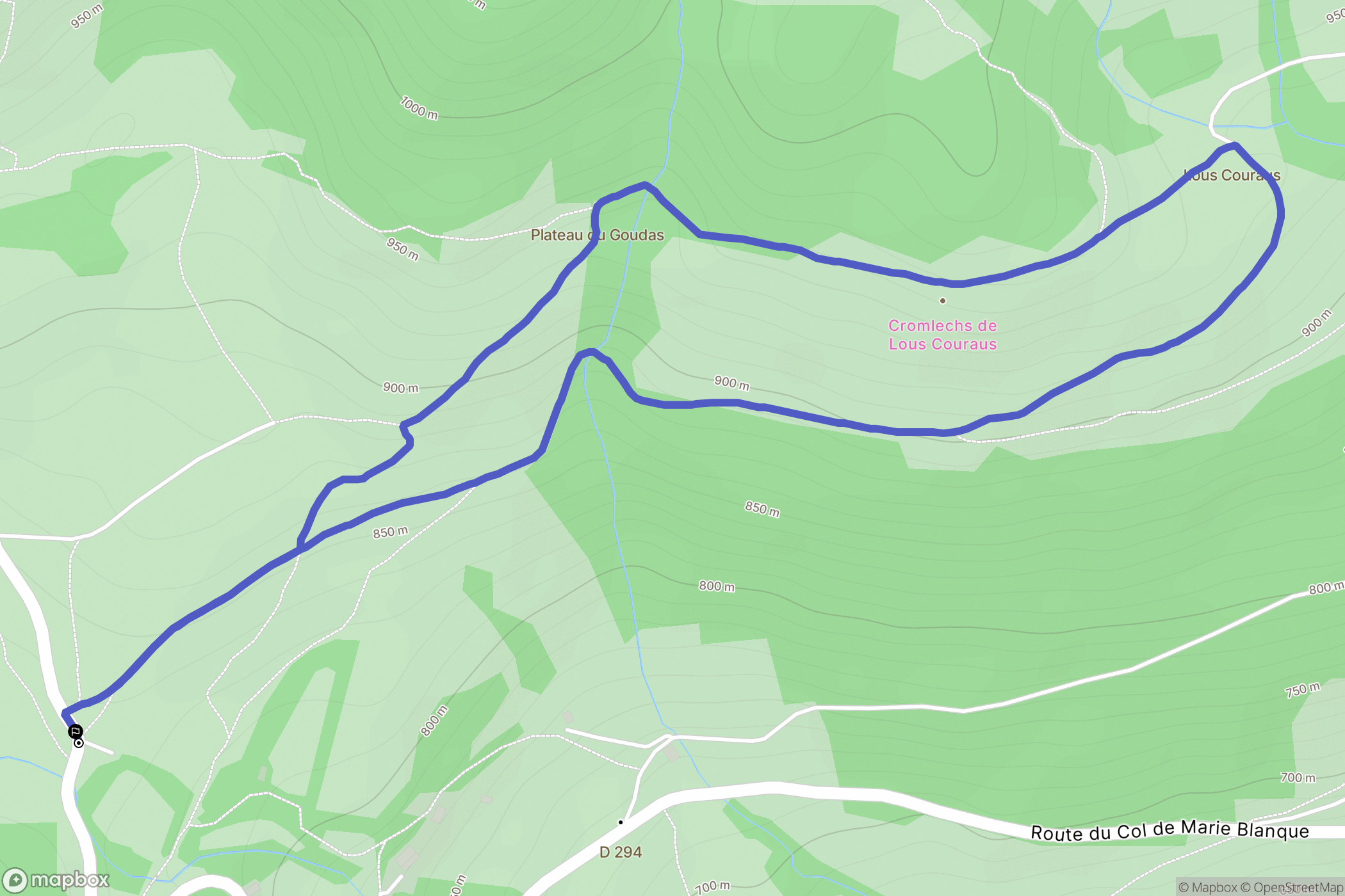 Bilhères : carte du parcours de randonnée - France