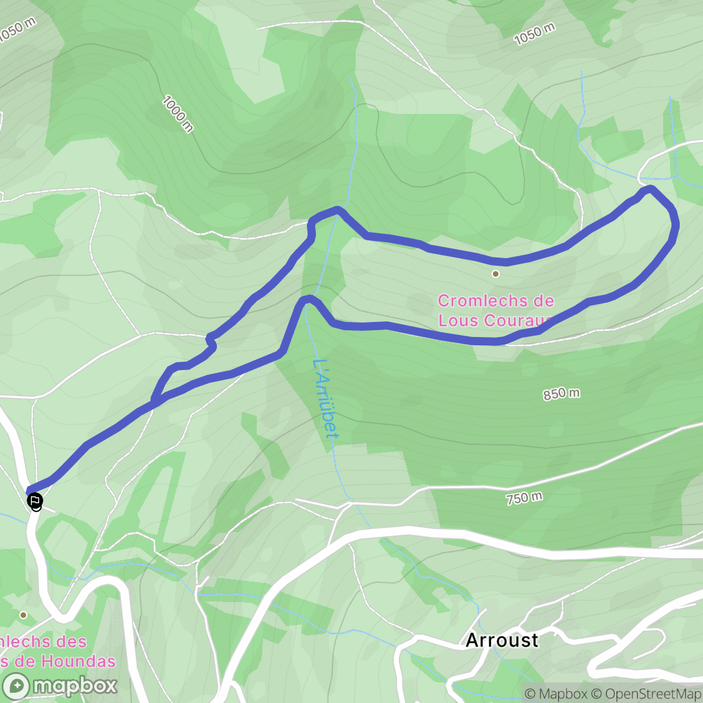 Bilhères : carte du parcours de randonnée - France