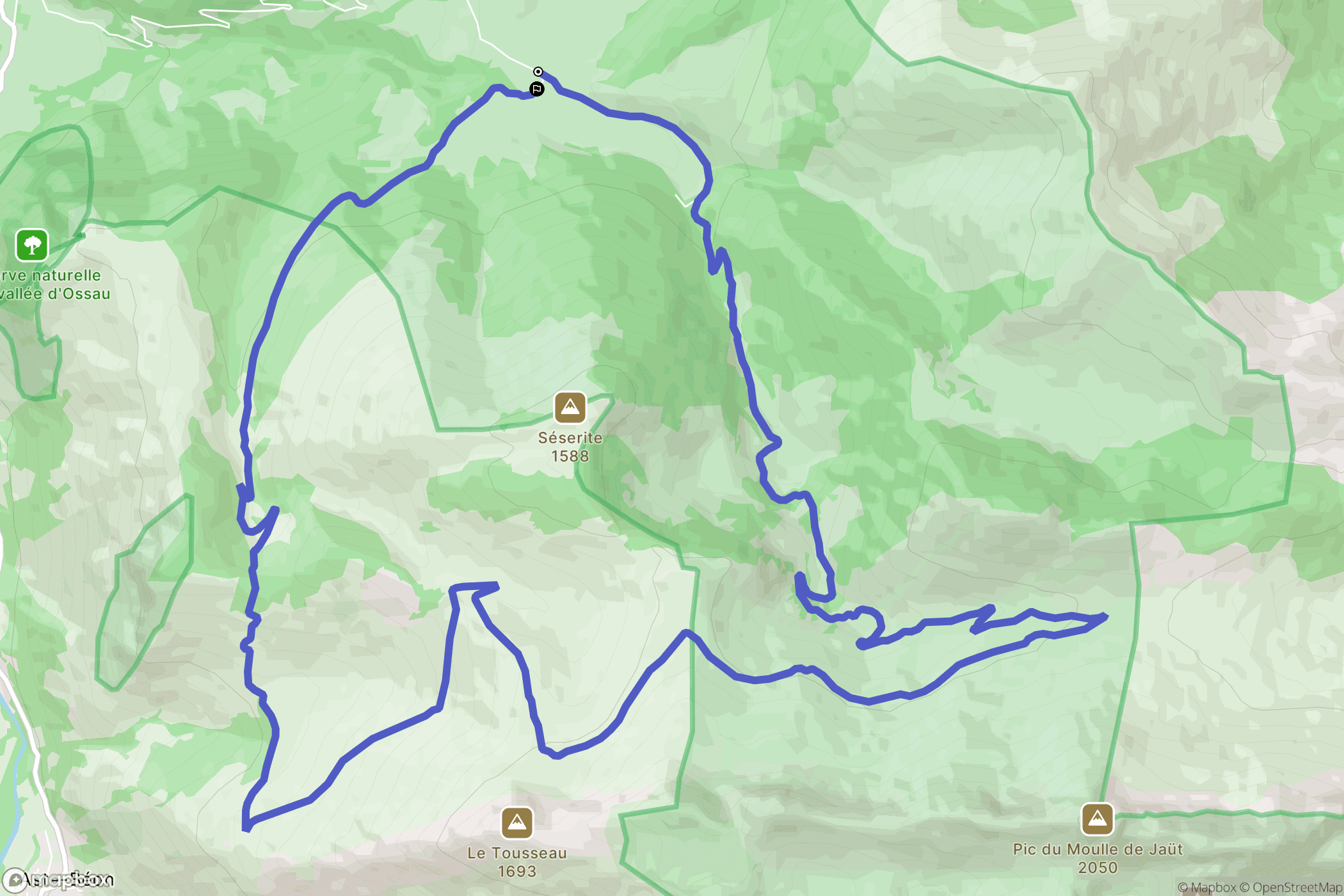 Castet : carte du parcours de randonnée - France