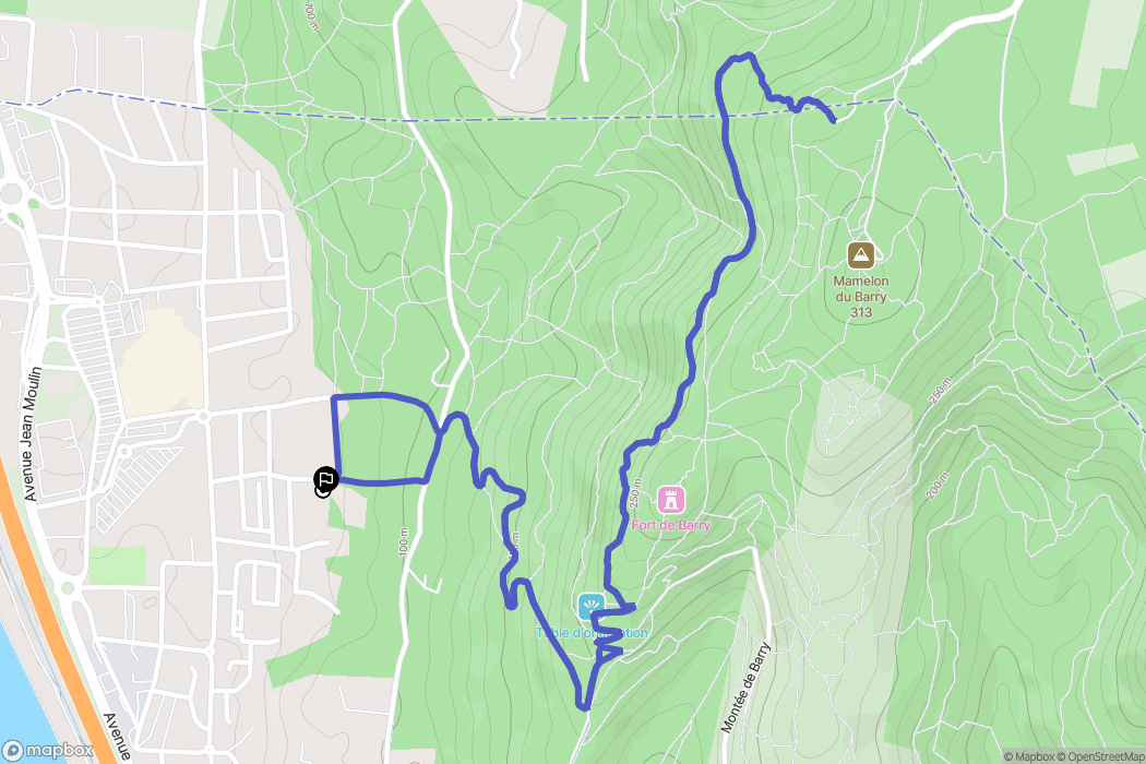 Bollène-Ecluse : carte du parcours de randonnée - France