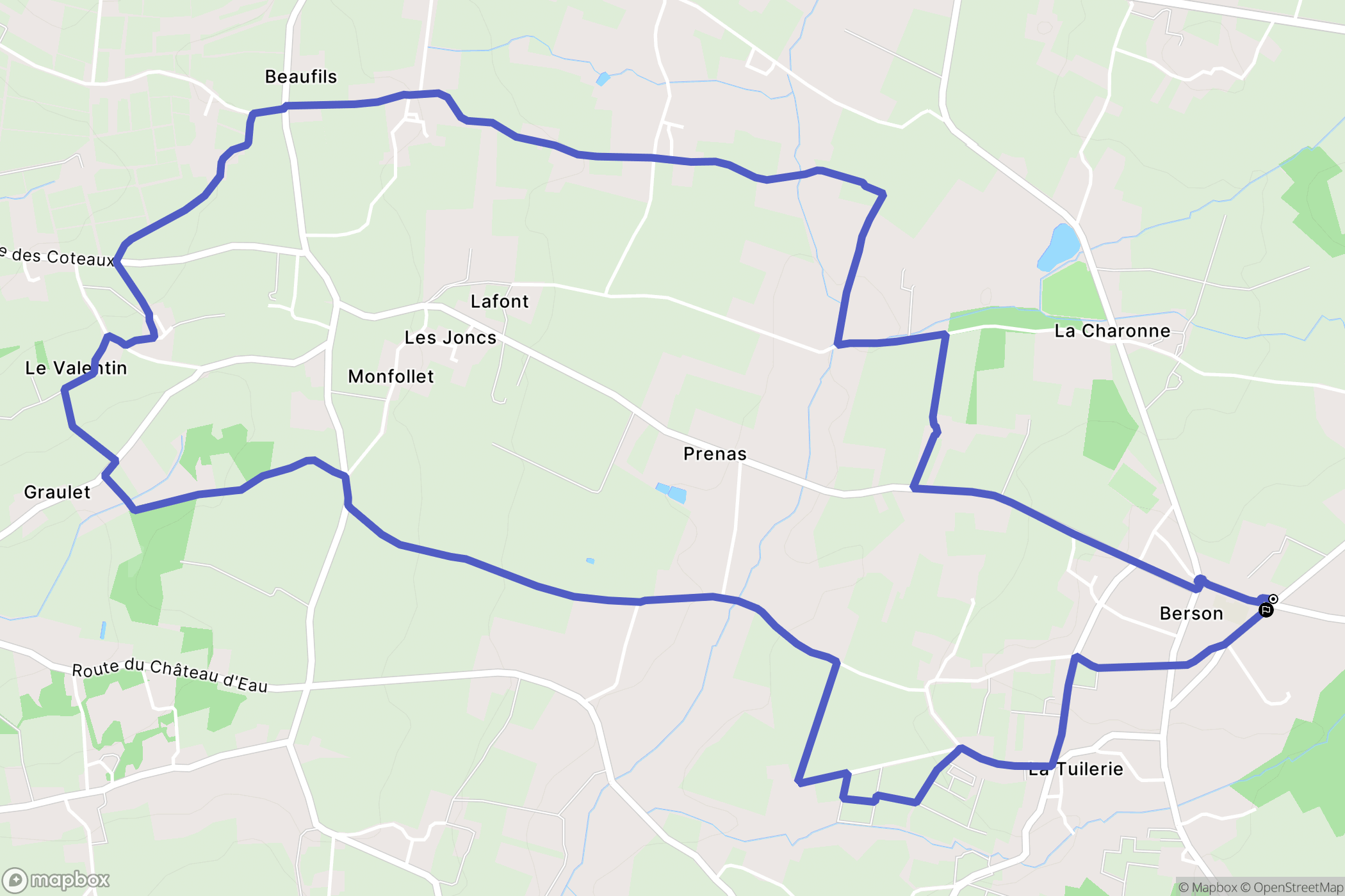Berson : carte du parcours de randonnée - France