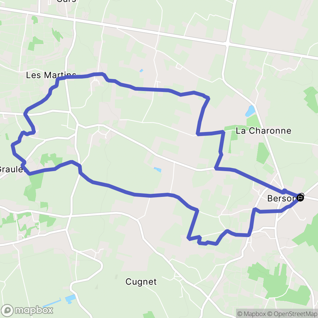 Berson : carte du parcours de randonnée - France