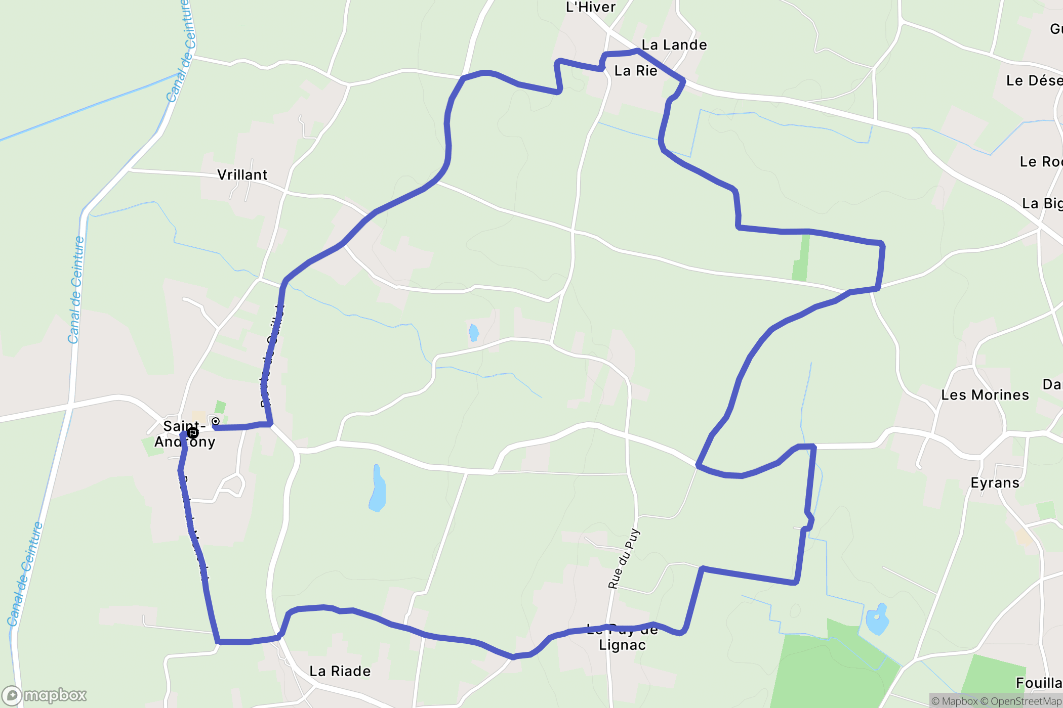 Saint-Androny : carte du parcours de randonnée - France