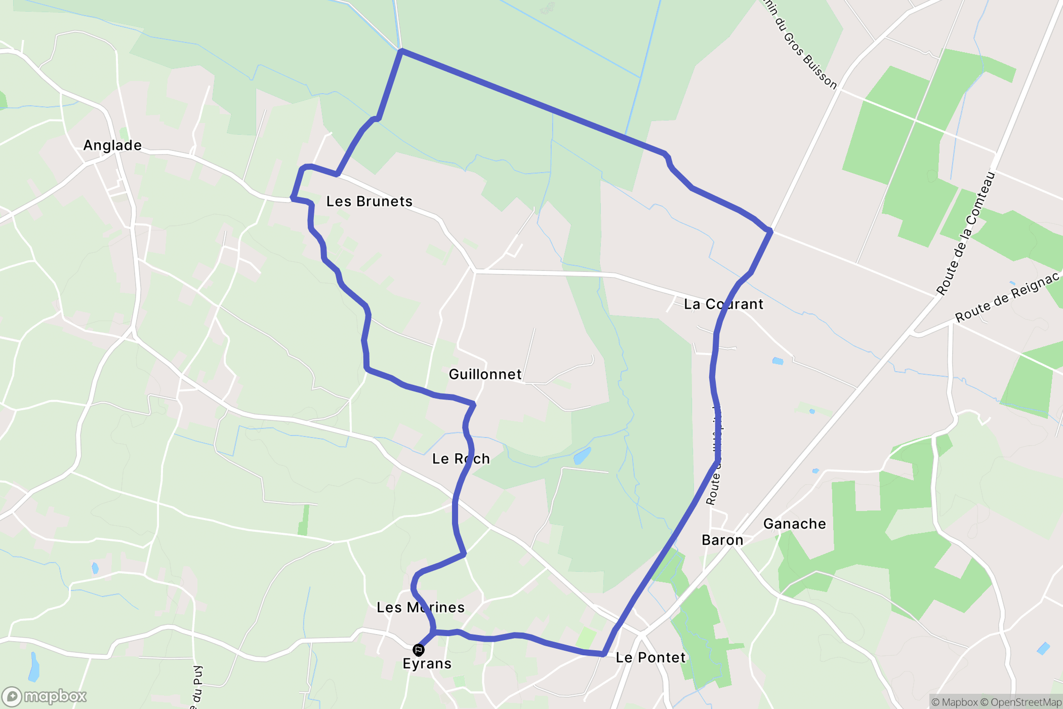 Saint-Seurin-de-Cursac : carte du parcours de randonnée - France