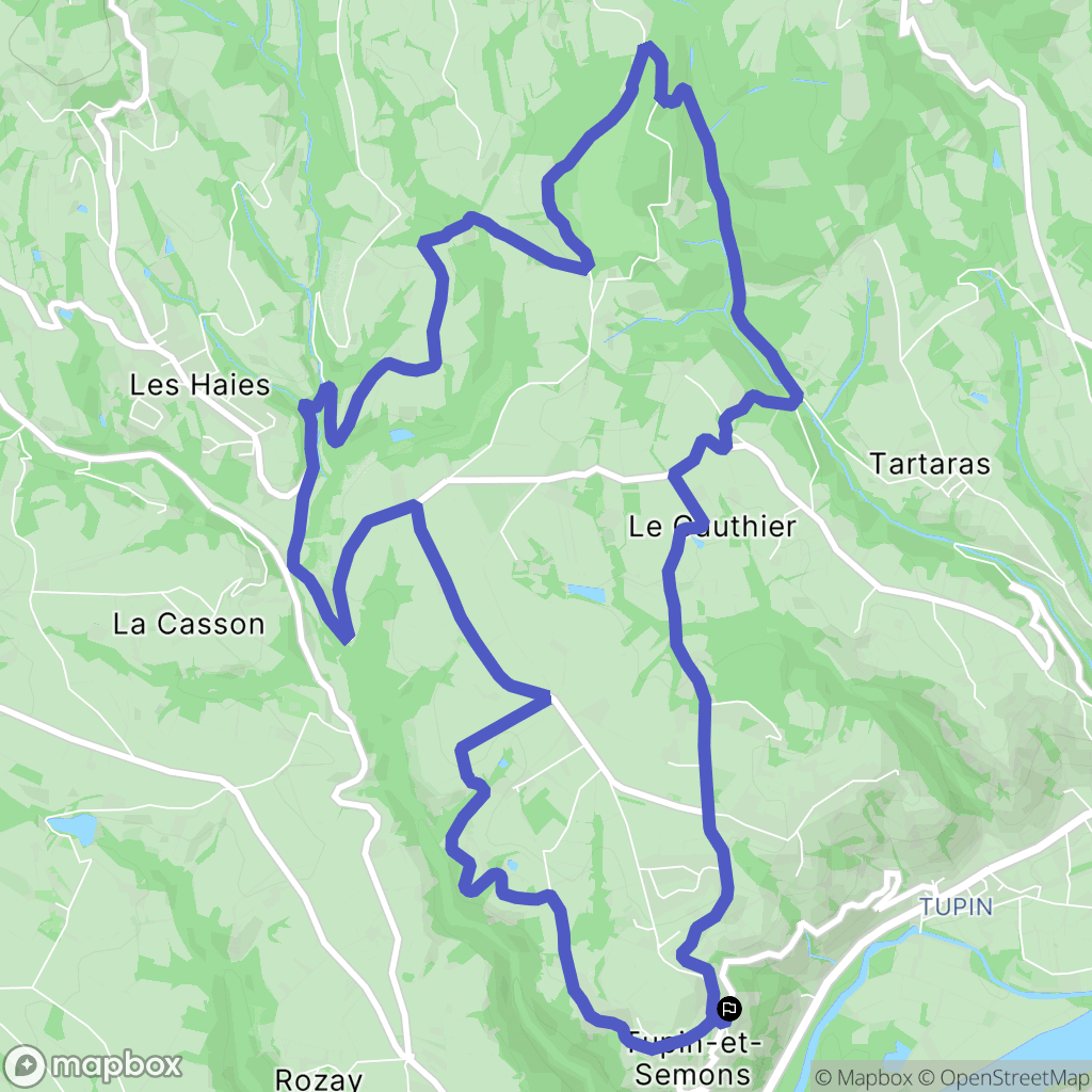 Tupin-et-Semons : carte du parcours de randonnée - France