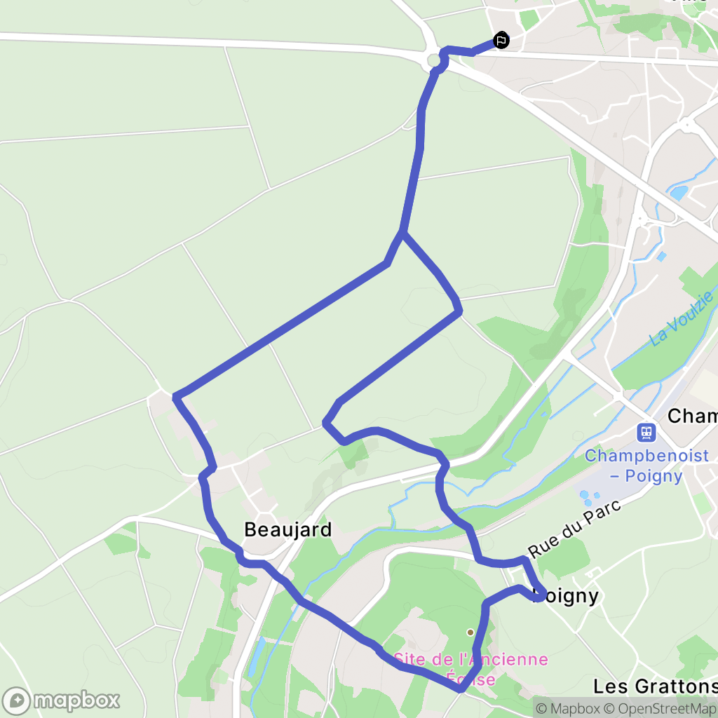 Provins : carte du parcours de randonnée - France