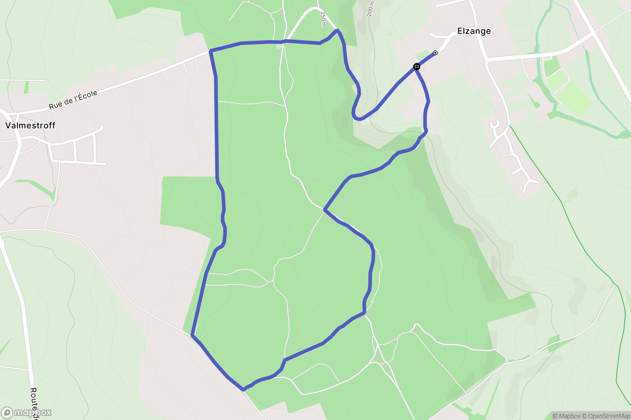 Elzange : carte du parcours de randonnée - France