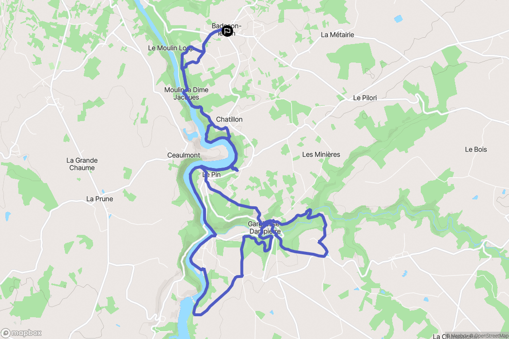 Badecon-le-Pin : carte du parcours de randonnée - France