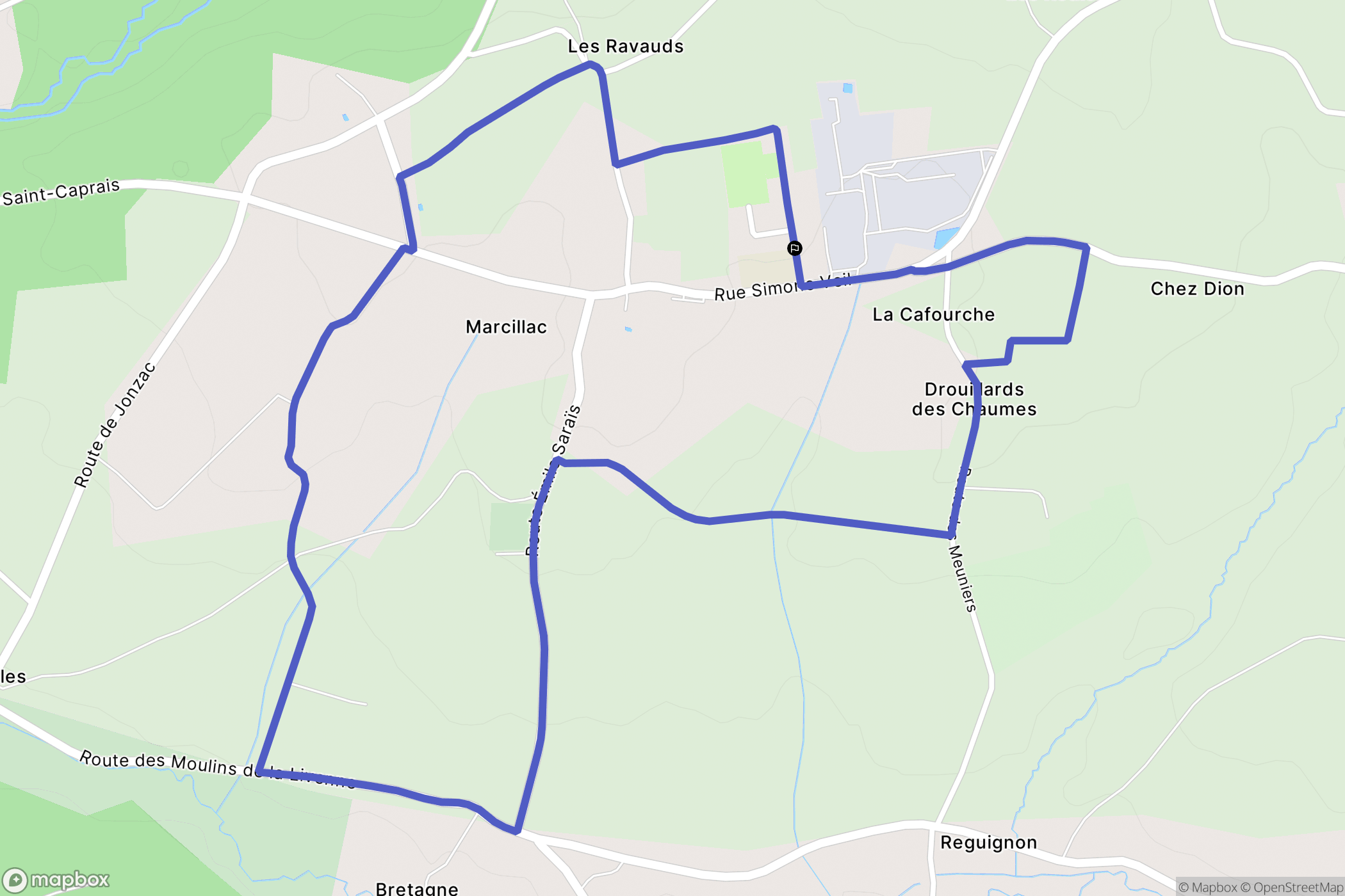 Val-de-Livenne : carte du parcours de randonnée - France