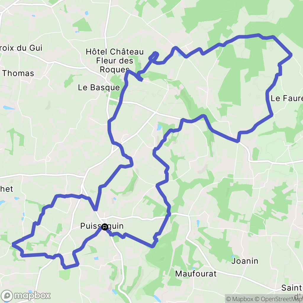 Puisseguin : carte du parcours de randonnée - France